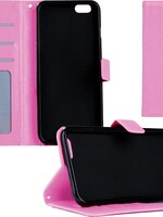BTH BTH iPhone 5SE Flip Wallet Hoesje Cover Book Case Flip Hoes Licht Roze