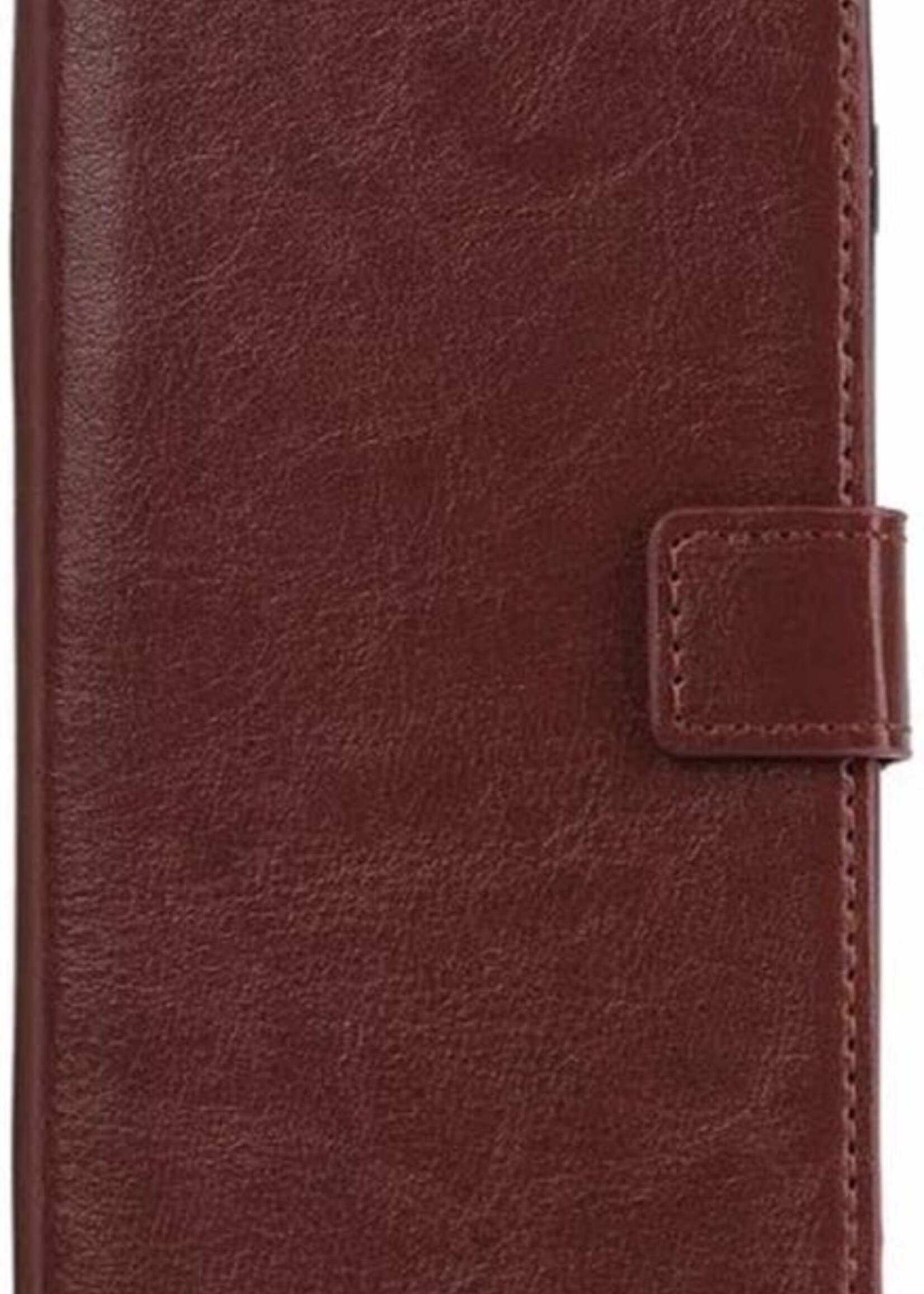 BTH Hoesje Geschikt voor iPhone 5SE Hoesje Book Case Hoes Portemonnee Cover Walletcase - Hoes Geschikt voor iPhone 5SE Hoes Bookcase Hoesje - Bruin