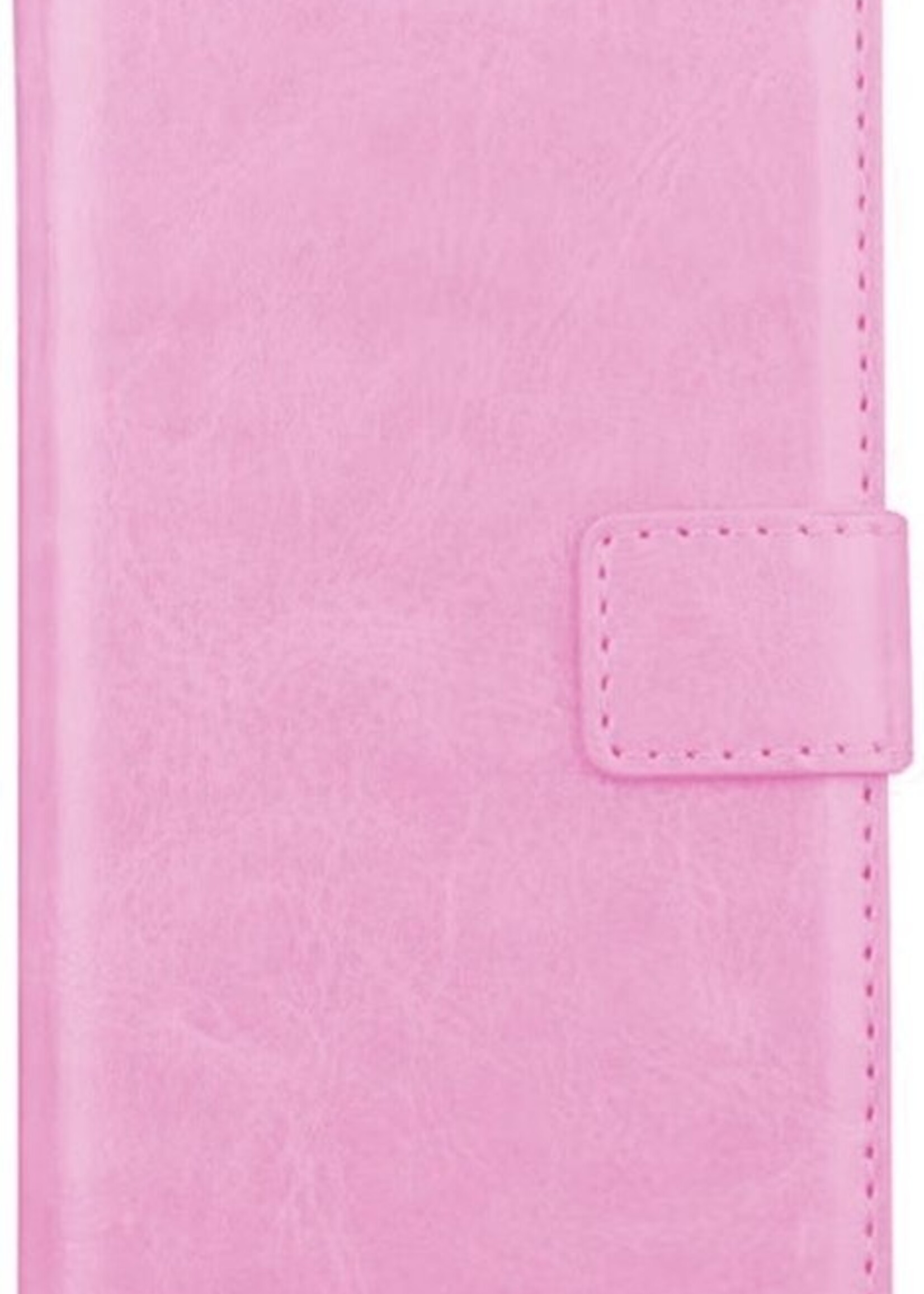 BTH Hoesje Geschikt voor iPhone X/Xs Hoesje Book Case Hoes Portemonnee Cover Walletcase - Hoes Geschikt voor iPhone X/Xs Hoes Bookcase Hoesje - Licht Roze