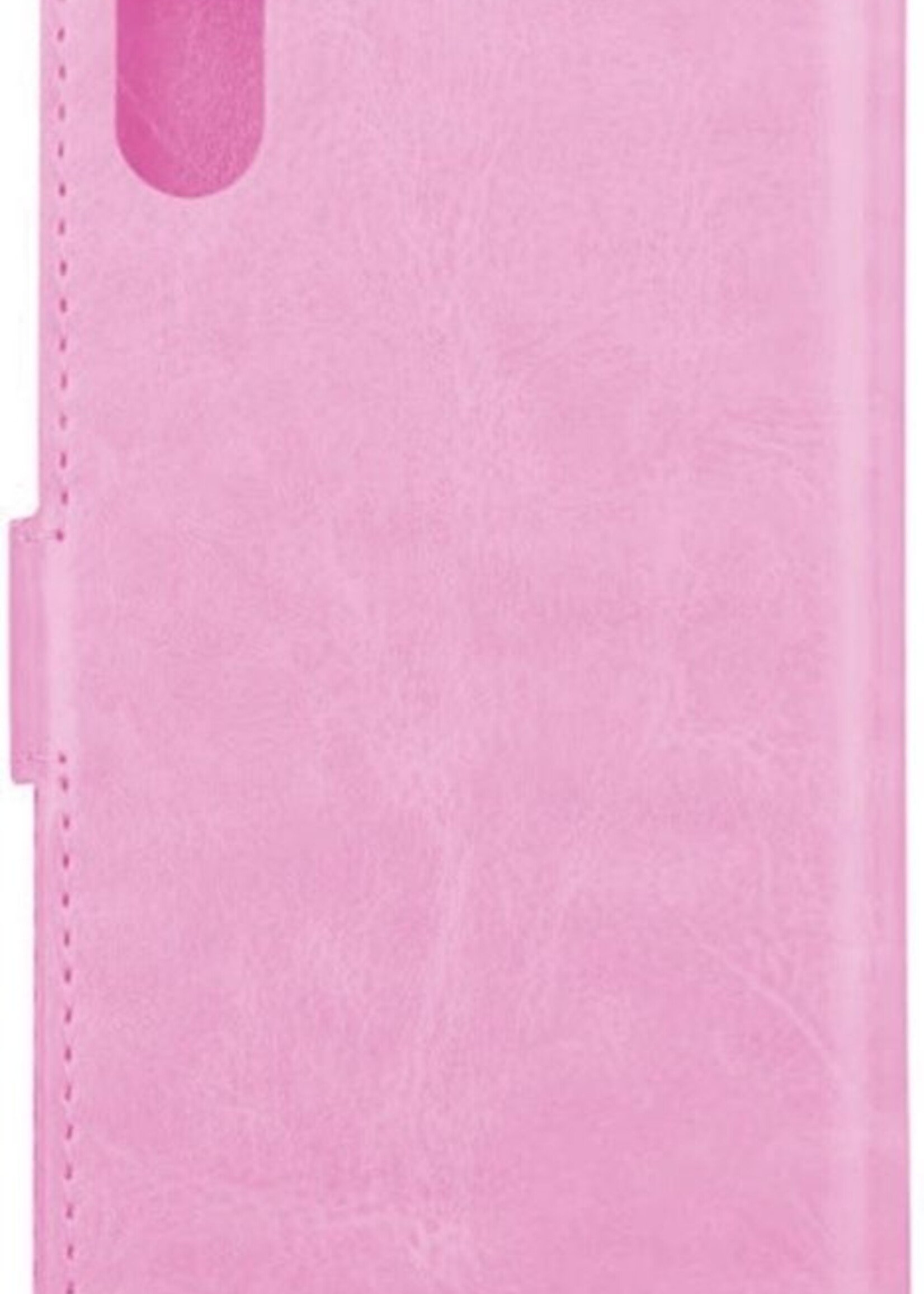 BTH Hoesje Geschikt voor iPhone X/Xs Hoesje Book Case Hoes Portemonnee Cover Walletcase - Hoes Geschikt voor iPhone X/Xs Hoes Bookcase Hoesje - Licht Roze