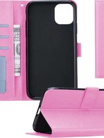 BTH BTH iPhone 11 Pro Max Flip Wallet Hoesje Cover Book Case Hoes Licht Roze