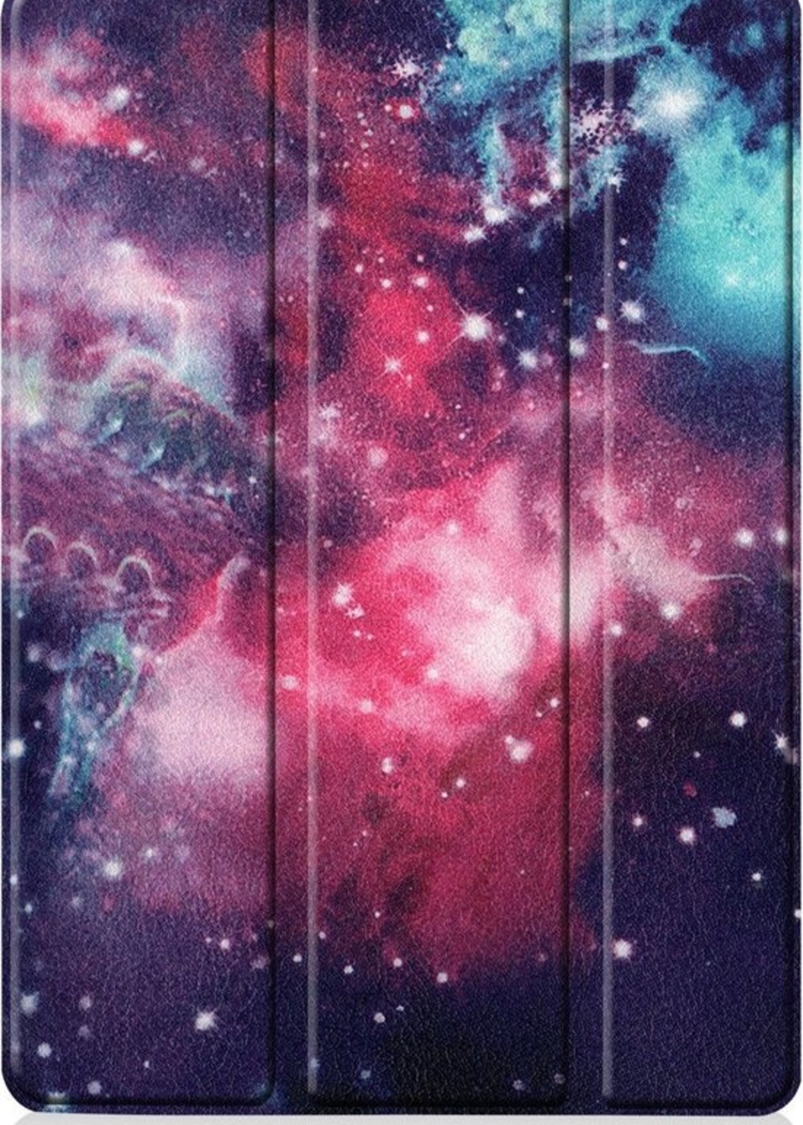 BTH Hoes Geschikt voor iPad 10.2 2019 Hoes Book Case Hoesje Trifold Cover - Hoesje Geschikt voor iPad 7 Hoesje Bookcase - Galaxy