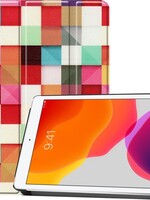 BTH BTH iPad 10.2 (2019) Hoesje Tablet Hoes Bookcase Smart Cover Case – Blocks
