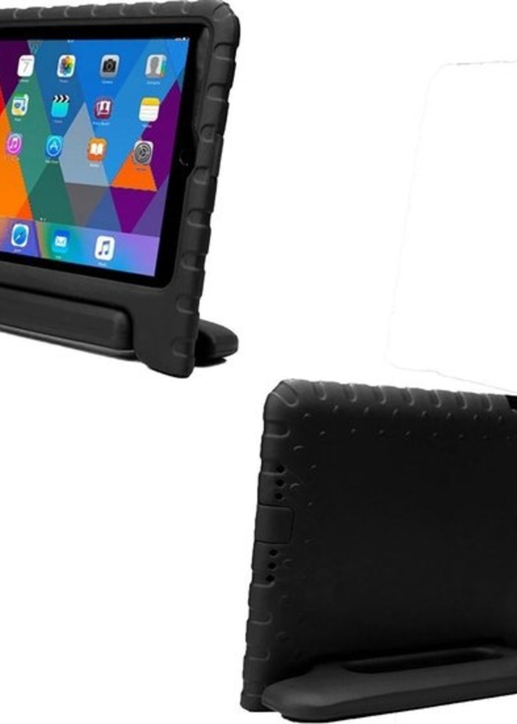 BTH Kinderhoes Geschikt voor iPad 10.2 2019 Hoes Kinder Hoesje Kids Case Cover Kidsproof - Hoesje Geschikt voor iPad 7 Hoesje Kinder Hoes - Zwart