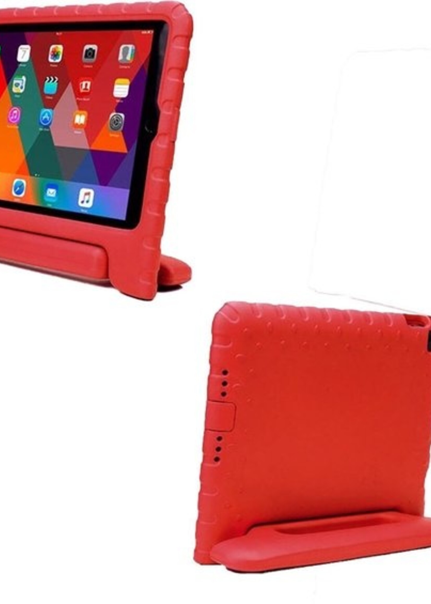 BTH Kinderhoes Geschikt voor iPad 10.2 2019 Hoes Kinder Hoesje Kids Case Cover Kidsproof - Hoesje Geschikt voor iPad 7 Hoesje Kinder Hoes - Rood