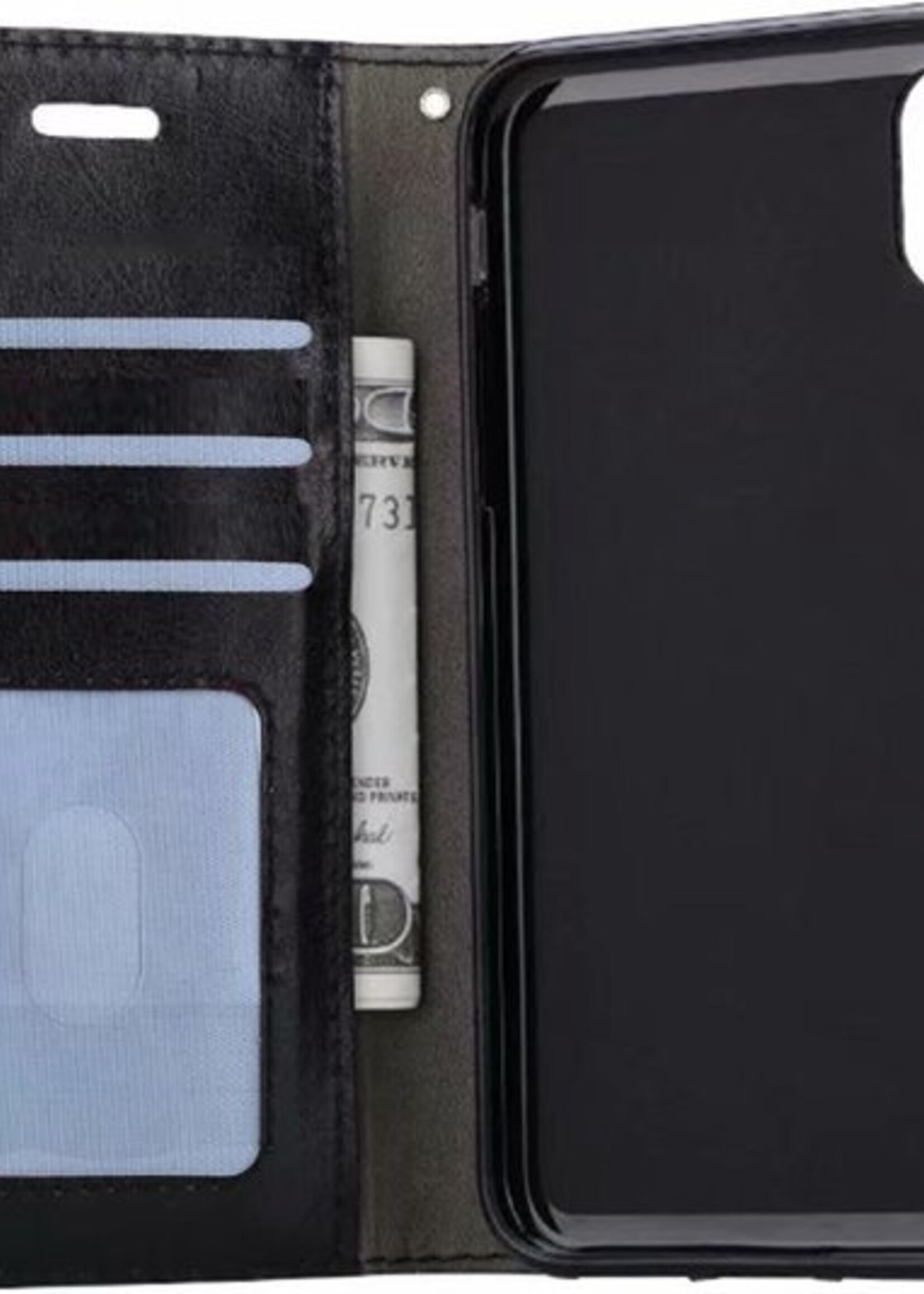 BTH Hoesje Geschikt voor iPhone X/Xs Hoesje Book Case Hoes Portemonnee Cover Walletcase - Hoes Geschikt voor iPhone X/Xs Hoes Bookcase Hoesje - Zwart