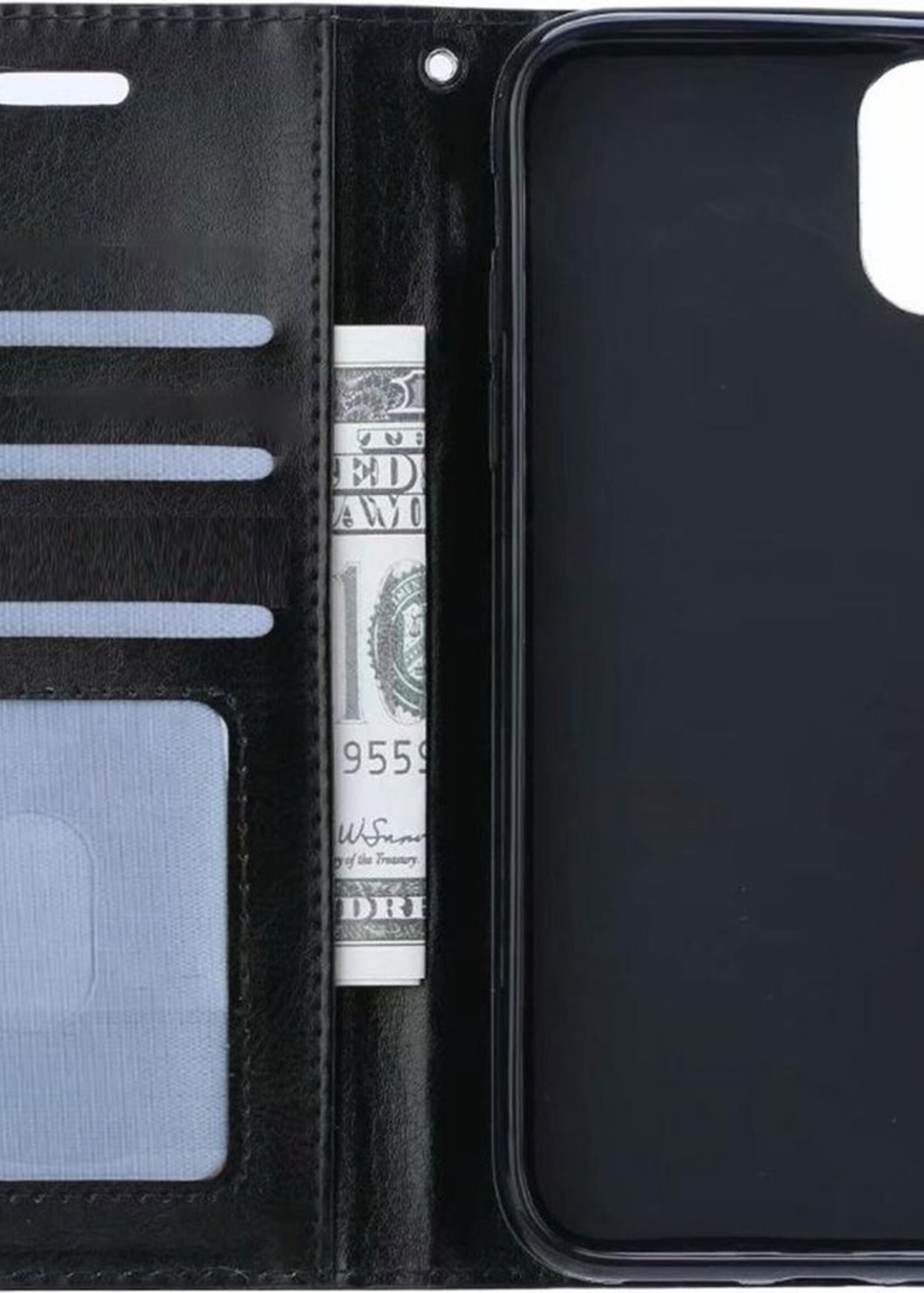 BTH Hoesje Geschikt voor iPhone 11 Pro Hoesje Book Case Hoes Portemonnee Cover Walletcase - Hoes Geschikt voor iPhone 11 Pro Hoes Bookcase Hoesje - Zwart
