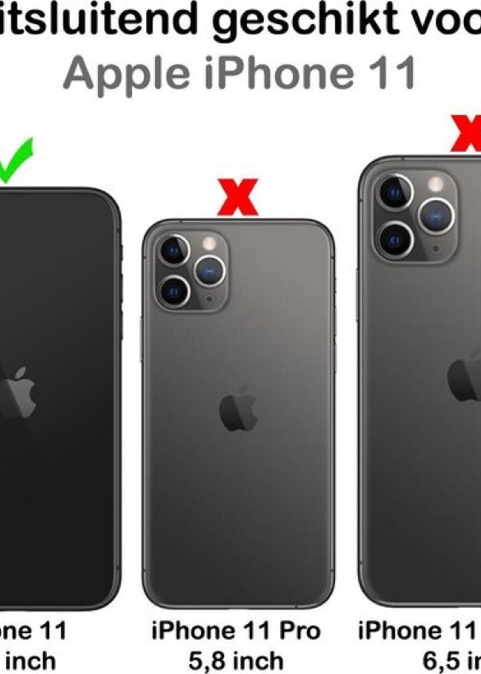 BTH Hoesje Geschikt voor iPhone 11 Hoesje Siliconen Case Hoes - Hoes Geschikt voor iPhone 11 Hoes Cover Case - Rood