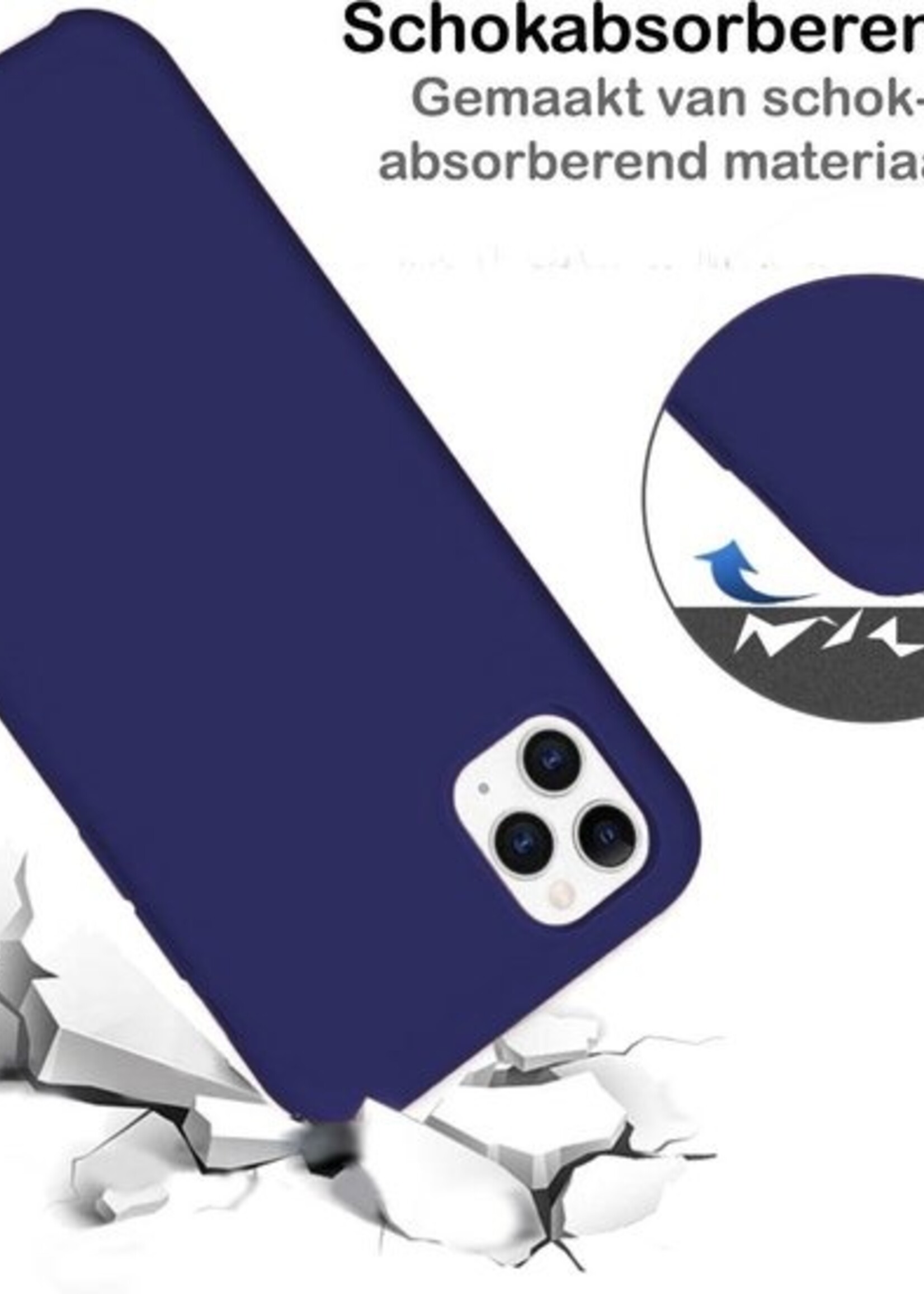 BTH Hoesje Geschikt voor iPhone 11 Pro Hoesje Siliconen Case Hoes - Hoes Geschikt voor iPhone 11 Pro Hoes Cover Case - Blauw