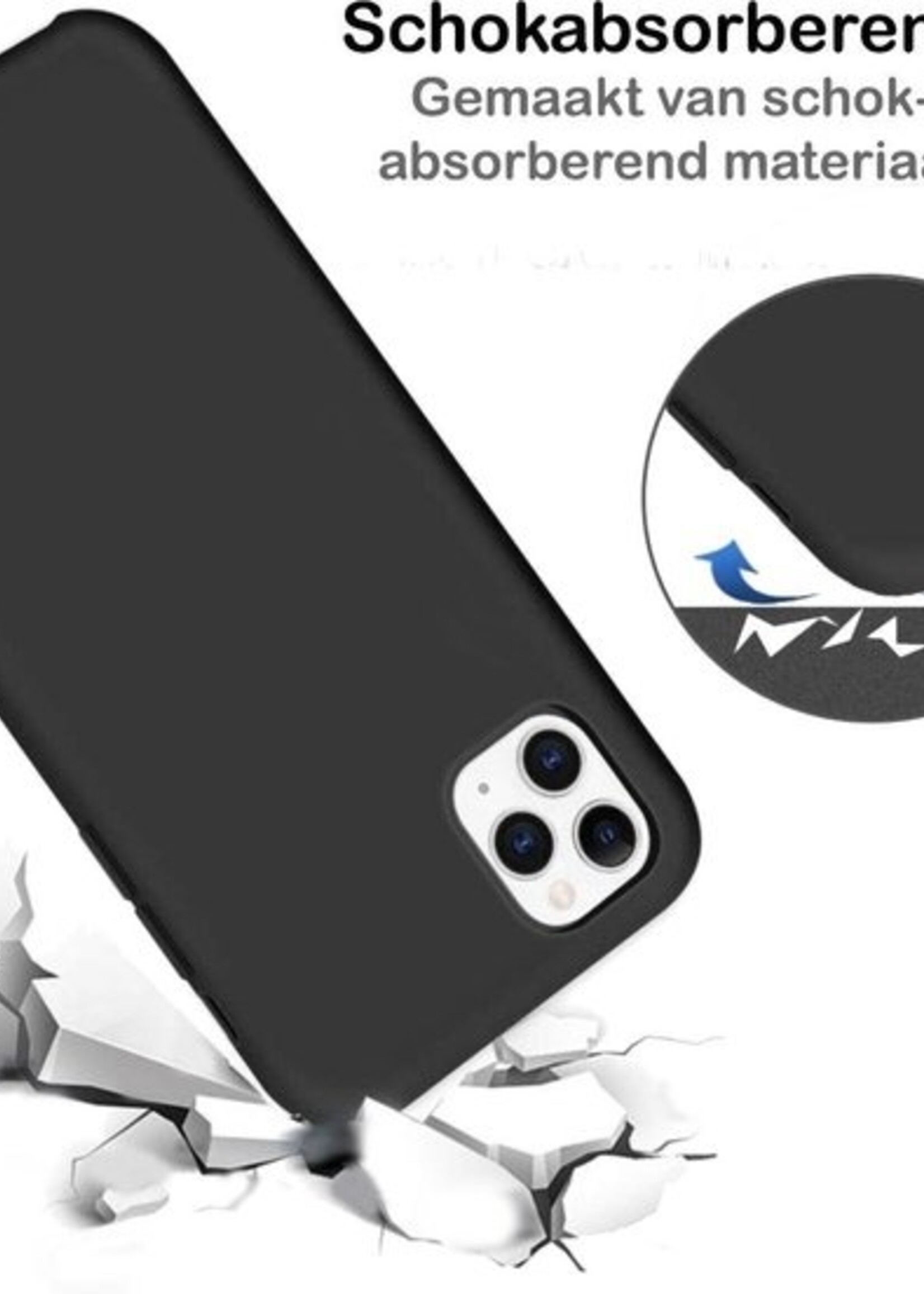 BTH Hoesje Geschikt voor iPhone 11 Pro Hoesje Siliconen Case Hoes - Hoes Geschikt voor iPhone 11 Pro Hoes Cover Case - Zwart