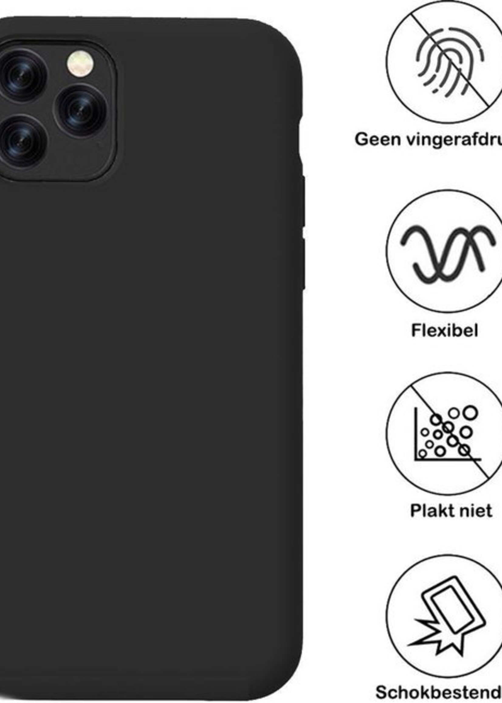 BTH Hoesje Geschikt voor iPhone 11 Pro Hoesje Siliconen Case Hoes - Hoes Geschikt voor iPhone 11 Pro Hoes Cover Case - Zwart