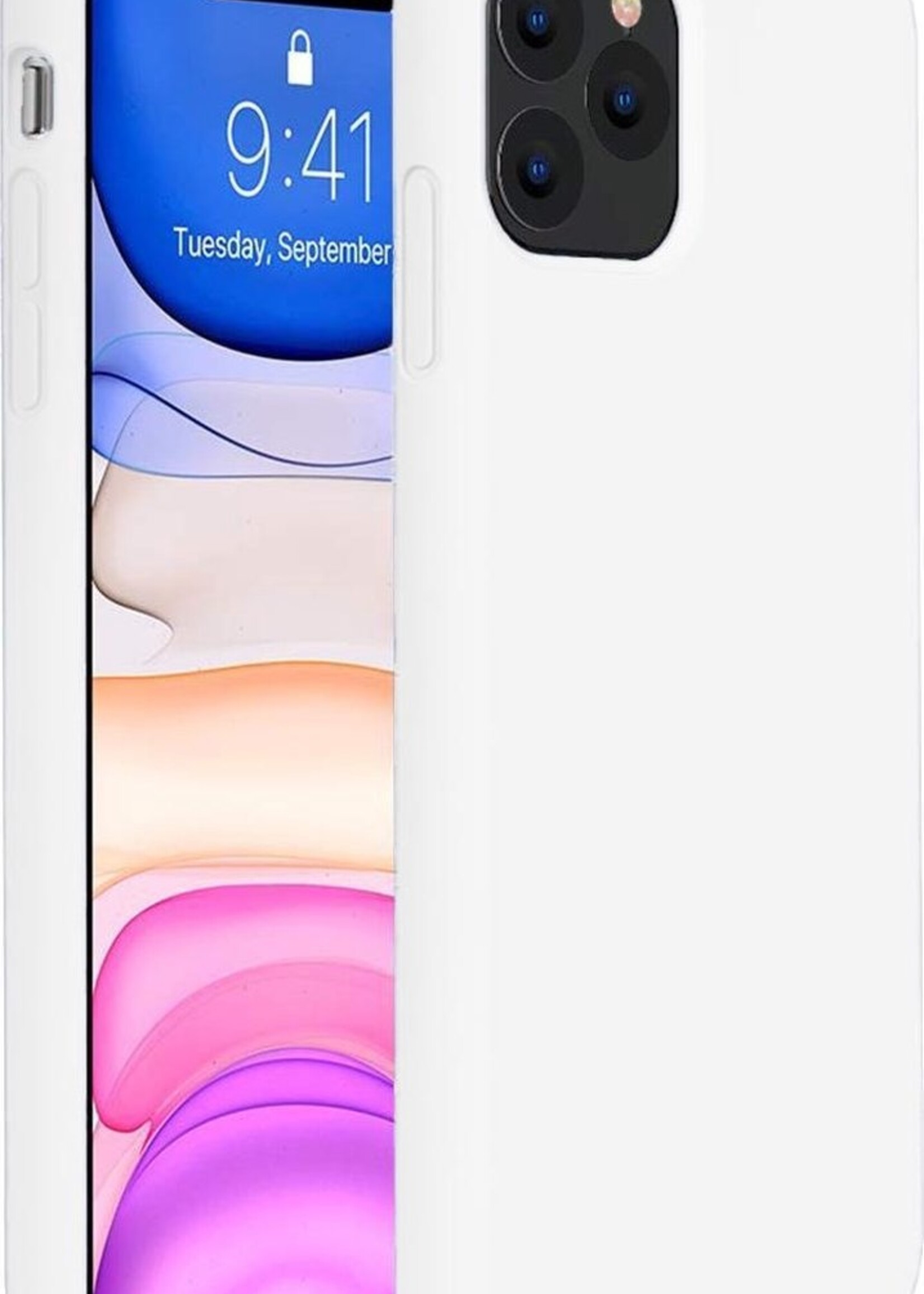 BTH Hoesje Geschikt voor iPhone 11 Pro Hoesje Siliconen Case Hoes - Hoes Geschikt voor iPhone 11 Pro Hoes Cover Case - Wit