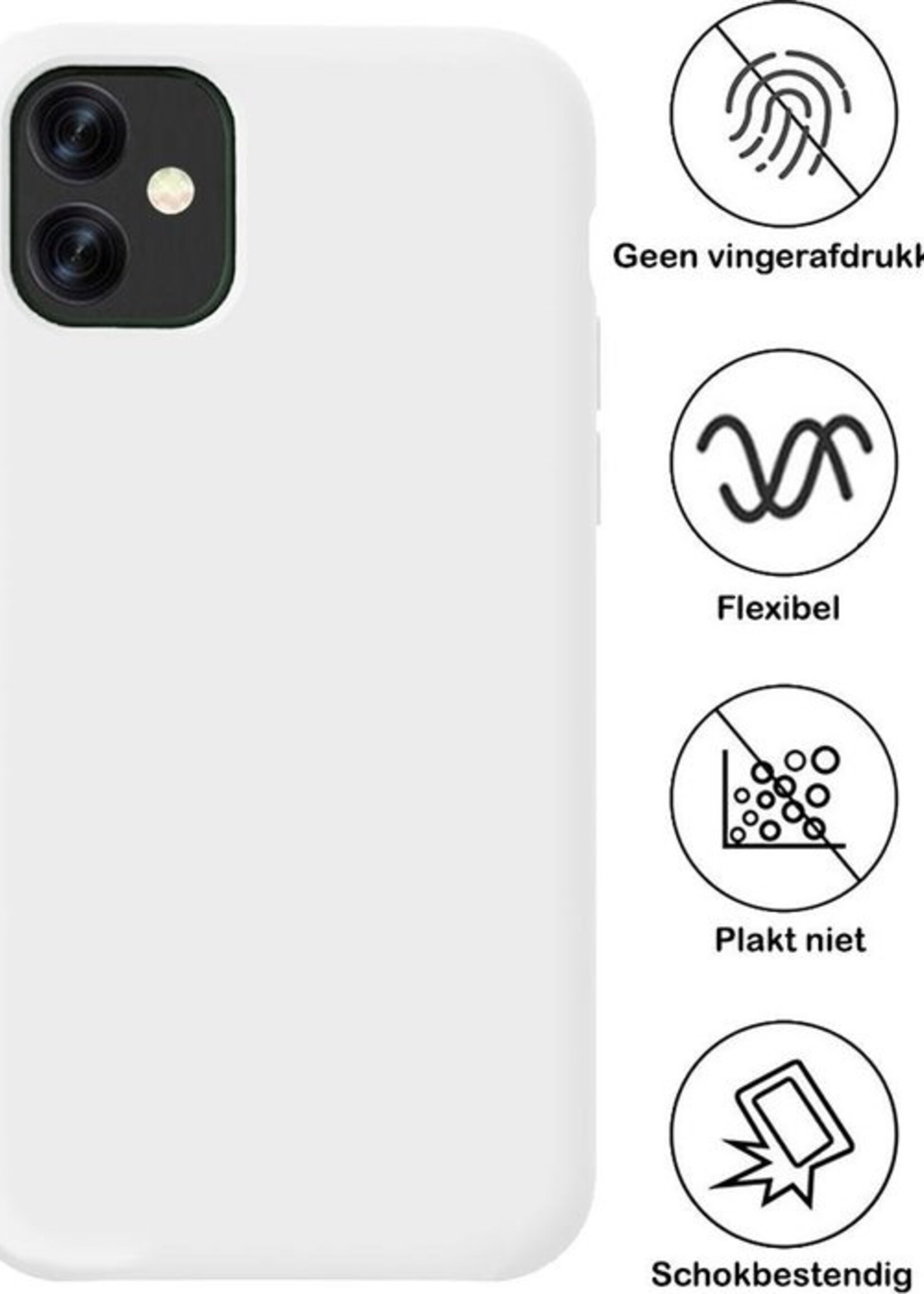 BTH Hoesje Geschikt voor iPhone 11 Pro Hoesje Siliconen Case Hoes - Hoes Geschikt voor iPhone 11 Pro Hoes Cover Case - Wit