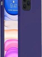 BTH BTH iPhone 11 Pro Max Hoesje Siliconen Case Back Cover Hoes - Donker Blauw