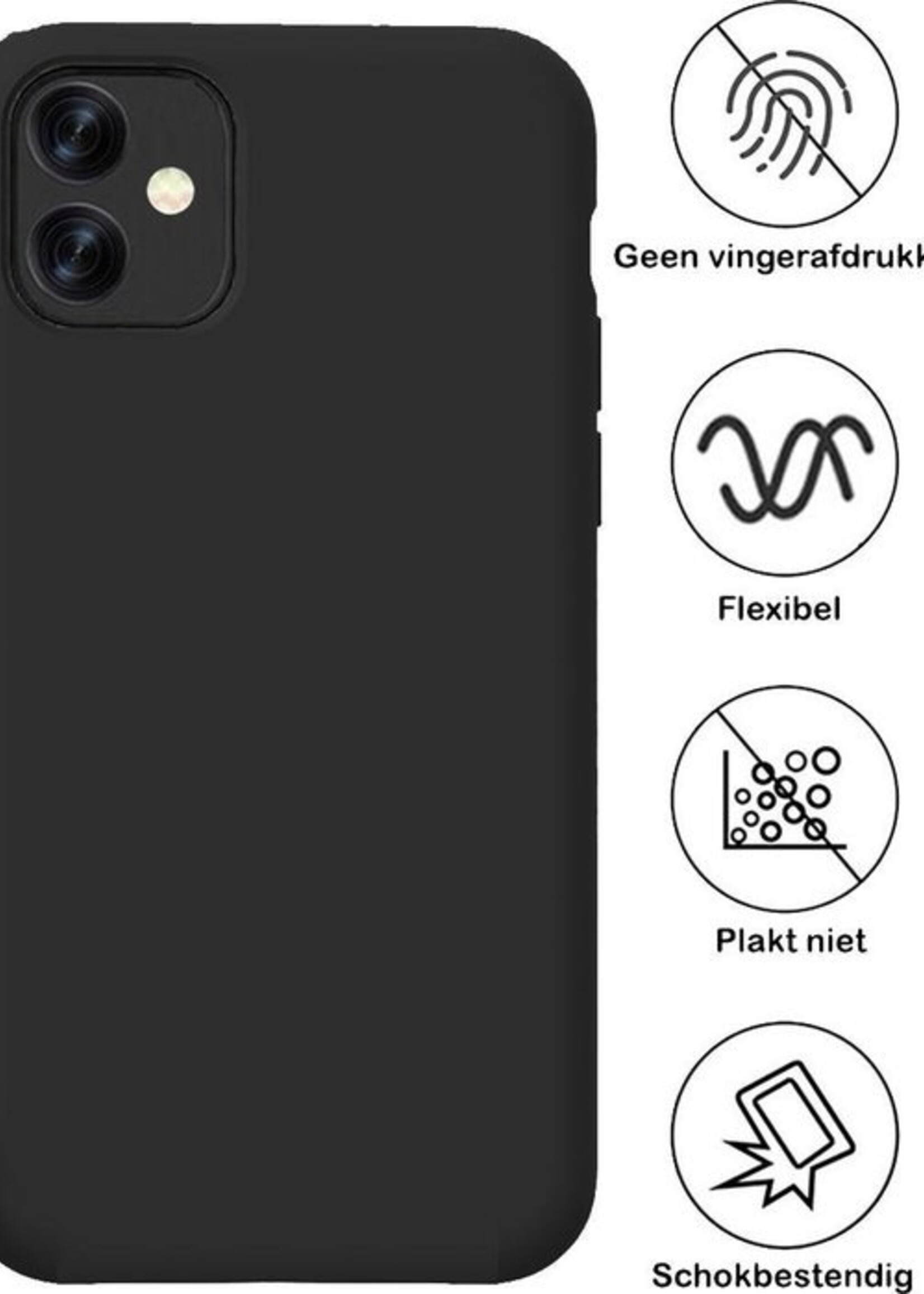 BTH Hoesje Geschikt voor iPhone 11 Pro Max Hoesje Siliconen Case Hoes - Hoes Geschikt voor iPhone 11 Pro Max Hoes Cover Case - Zwart