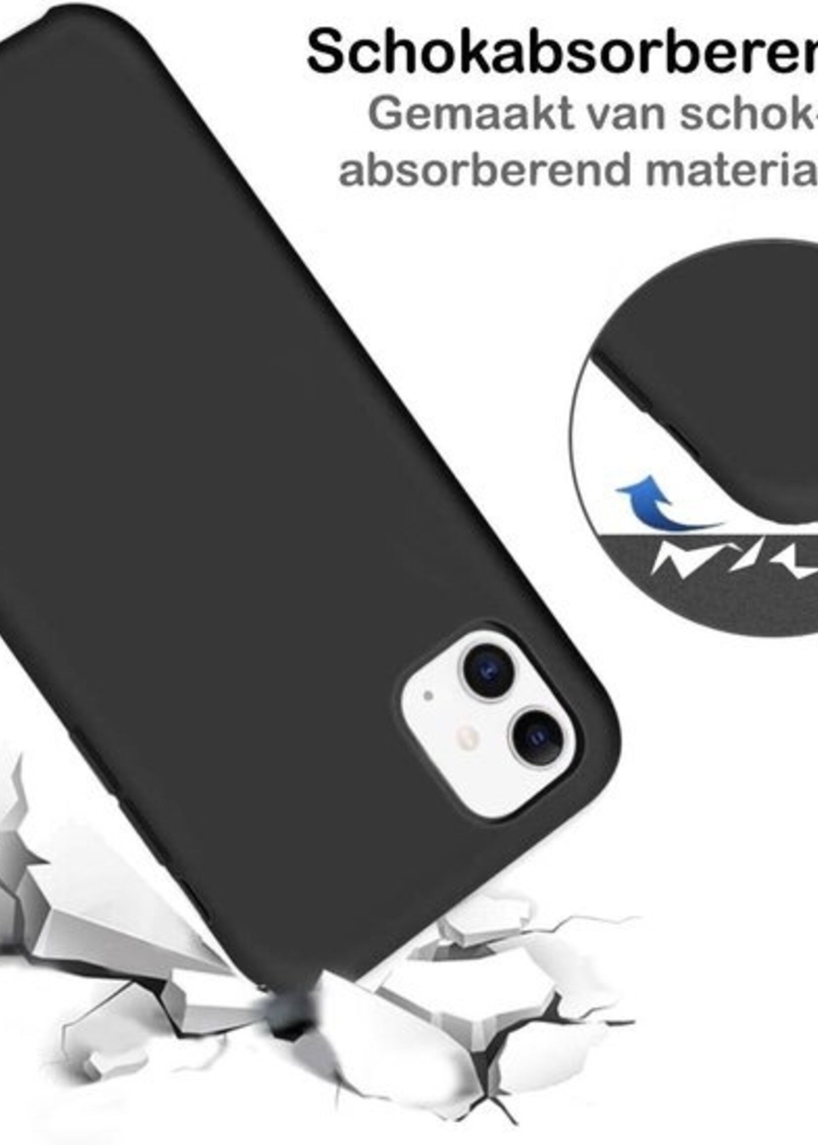 BTH Hoesje Geschikt voor iPhone 11 Pro Max Hoesje Siliconen Case Hoes - Hoes Geschikt voor iPhone 11 Pro Max Hoes Cover Case - Zwart