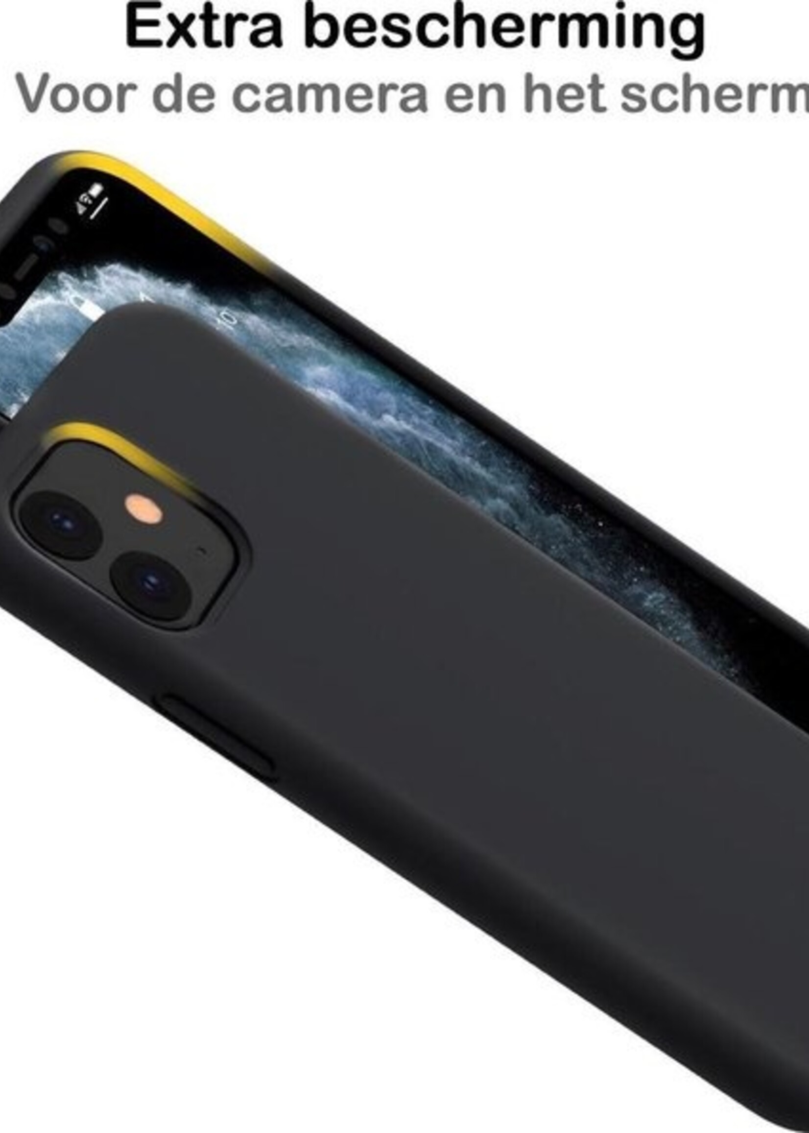 BTH Hoesje Geschikt voor iPhone 11 Pro Max Hoesje Siliconen Case Hoes - Hoes Geschikt voor iPhone 11 Pro Max Hoes Cover Case - Zwart