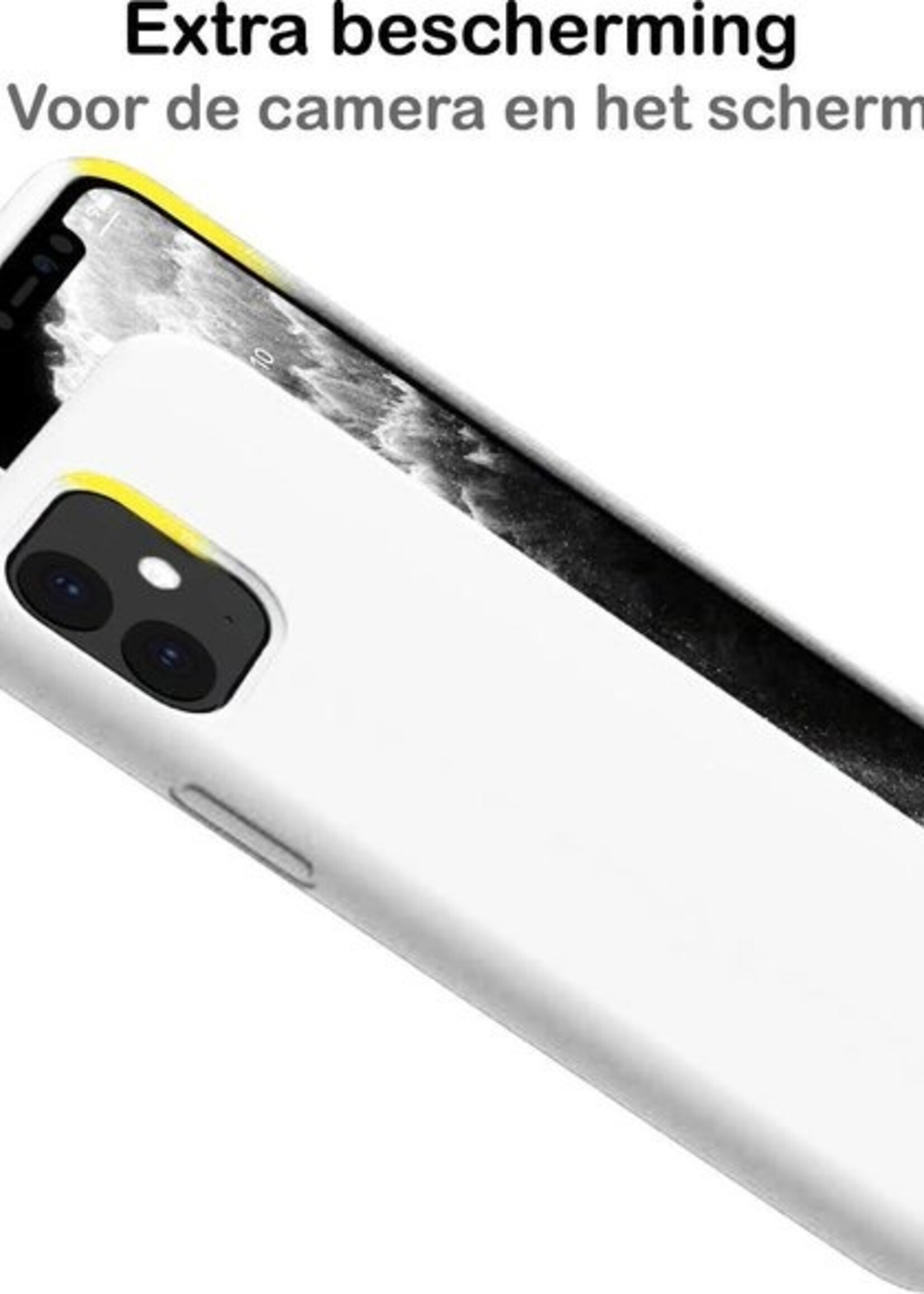 BTH Hoesje Geschikt voor iPhone 11 Pro Max Hoesje Siliconen Case Hoes - Hoes Geschikt voor iPhone 11 Pro Max Hoes Cover Case - Wit