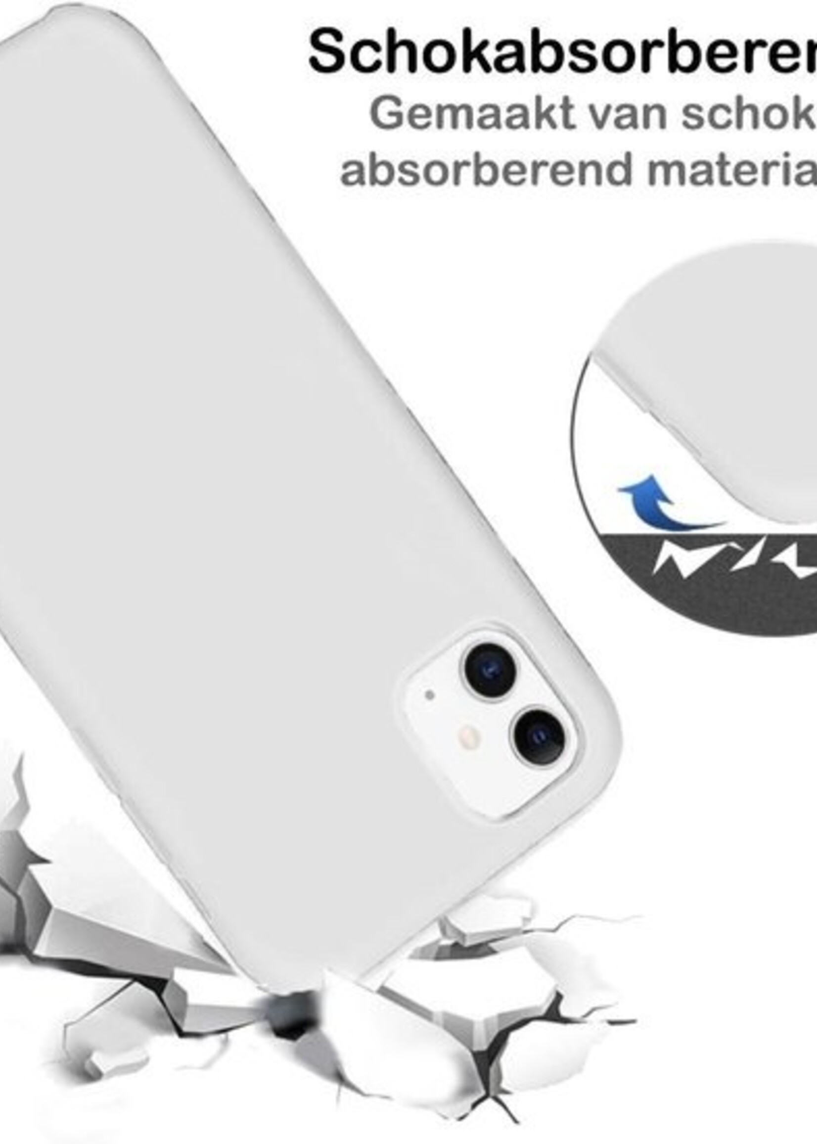 BTH Hoesje Geschikt voor iPhone 11 Pro Max Hoesje Siliconen Case Hoes - Hoes Geschikt voor iPhone 11 Pro Max Hoes Cover Case - Wit
