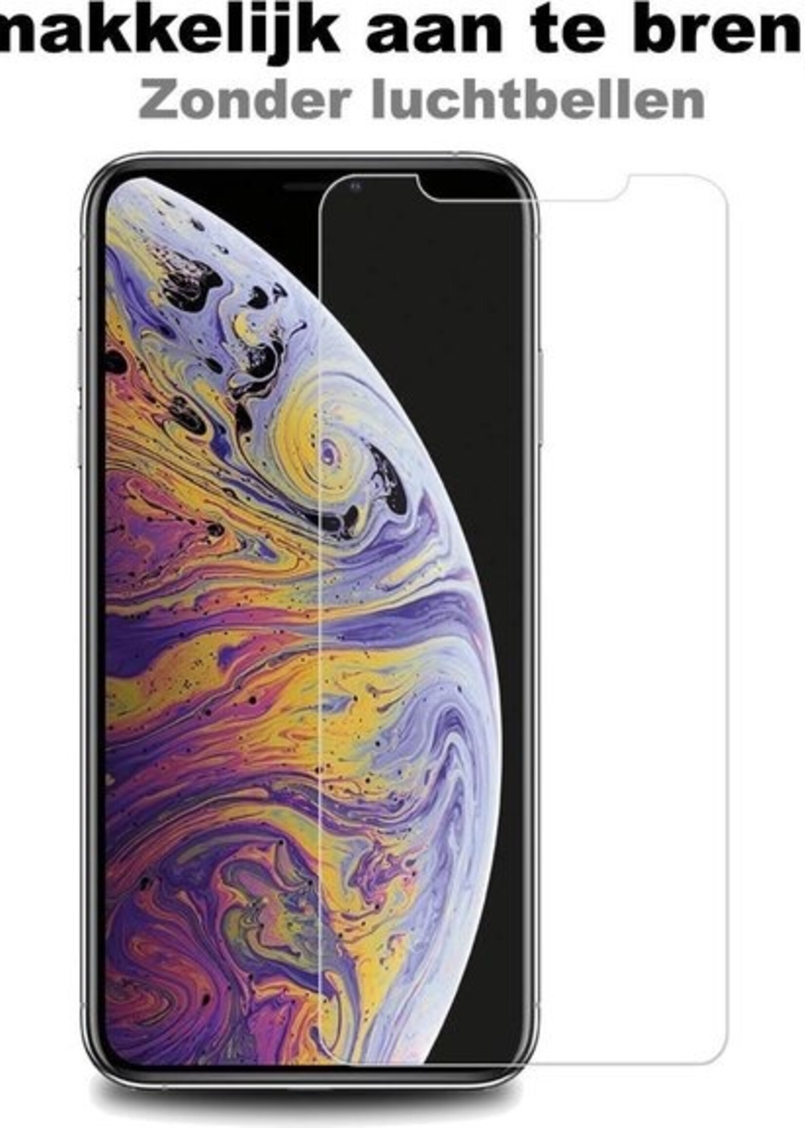 BTH Hoesje Geschikt voor iPhone 11 Hoesje Siliconen Case Hoes Met 2x Screenprotector - Hoes Geschikt voor iPhone 11 Hoes Cover Case - Zwart