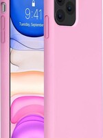 BTH BTH iPhone 11 Pro Max Hoesje Siliconen Case Hoes Back Cover TPU - Roze
