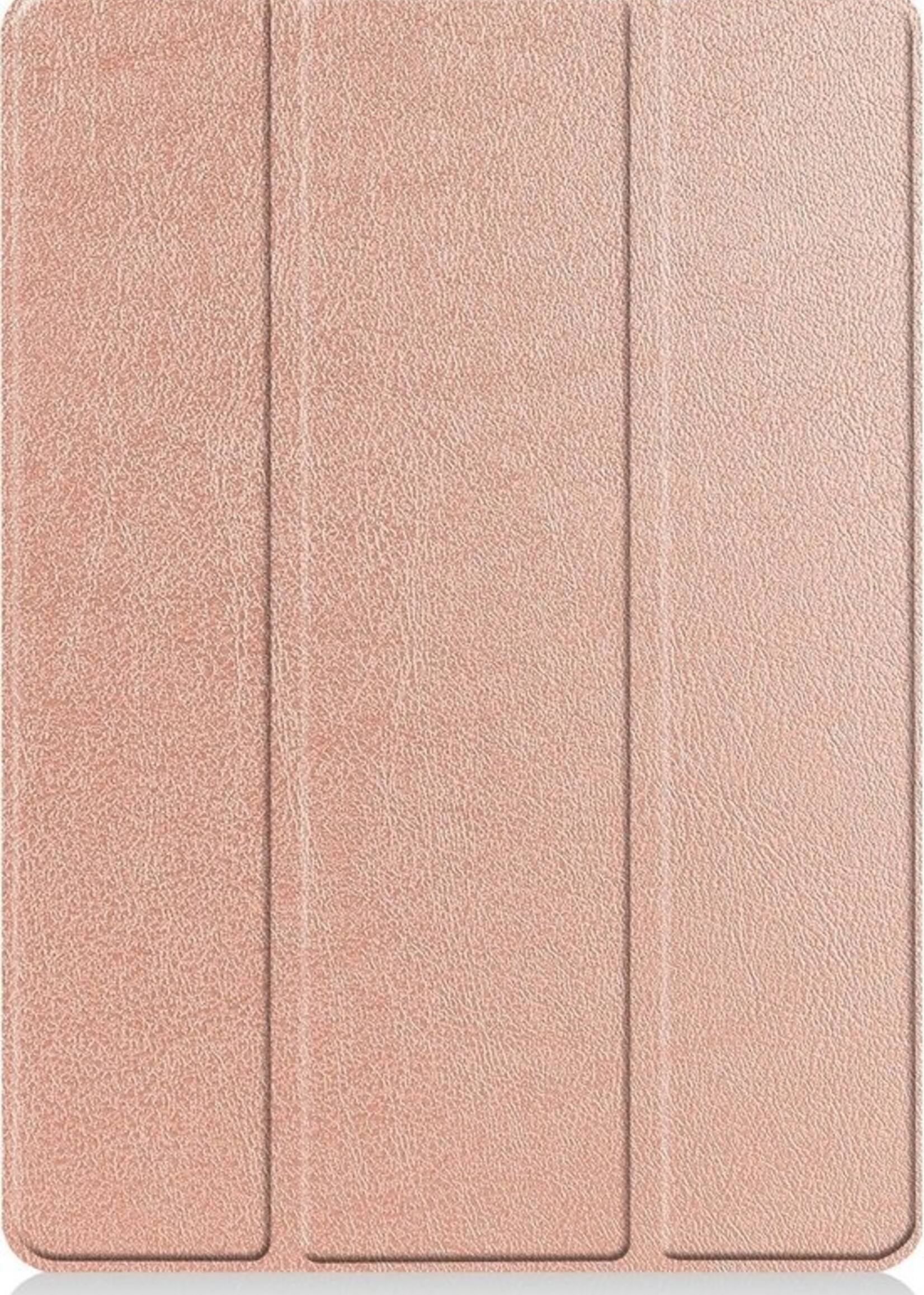 BTH Hoes Geschikt voor iPad 10.2 2019 Hoes Book Case Hoesje Trifold Cover Met Uitsparing Geschikt voor Apple Pencil - Hoesje Geschikt voor iPad 7 Hoesje Bookcase - Rosé goud