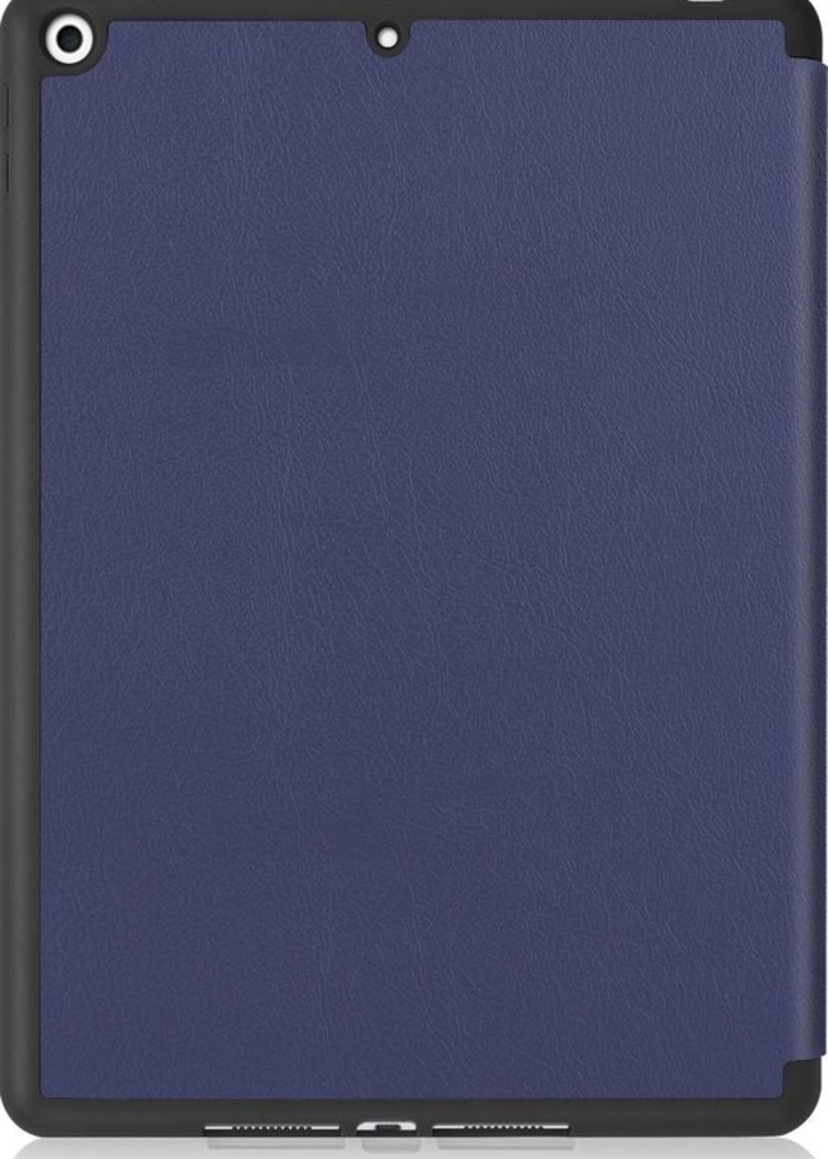 BTH Hoes Geschikt voor iPad 10.2 2019 Hoes Book Case Hoesje Trifold Cover Met Uitsparing Geschikt voor Apple Pencil - Hoesje Geschikt voor iPad 7 Hoesje Bookcase - Blauw