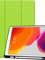 BTH BTH iPad 10.2 (2019) Hoesje Tablet Hoes Bookcase Cover Met Uitsparing voor Apple Pencil Stylus Pen - Groen