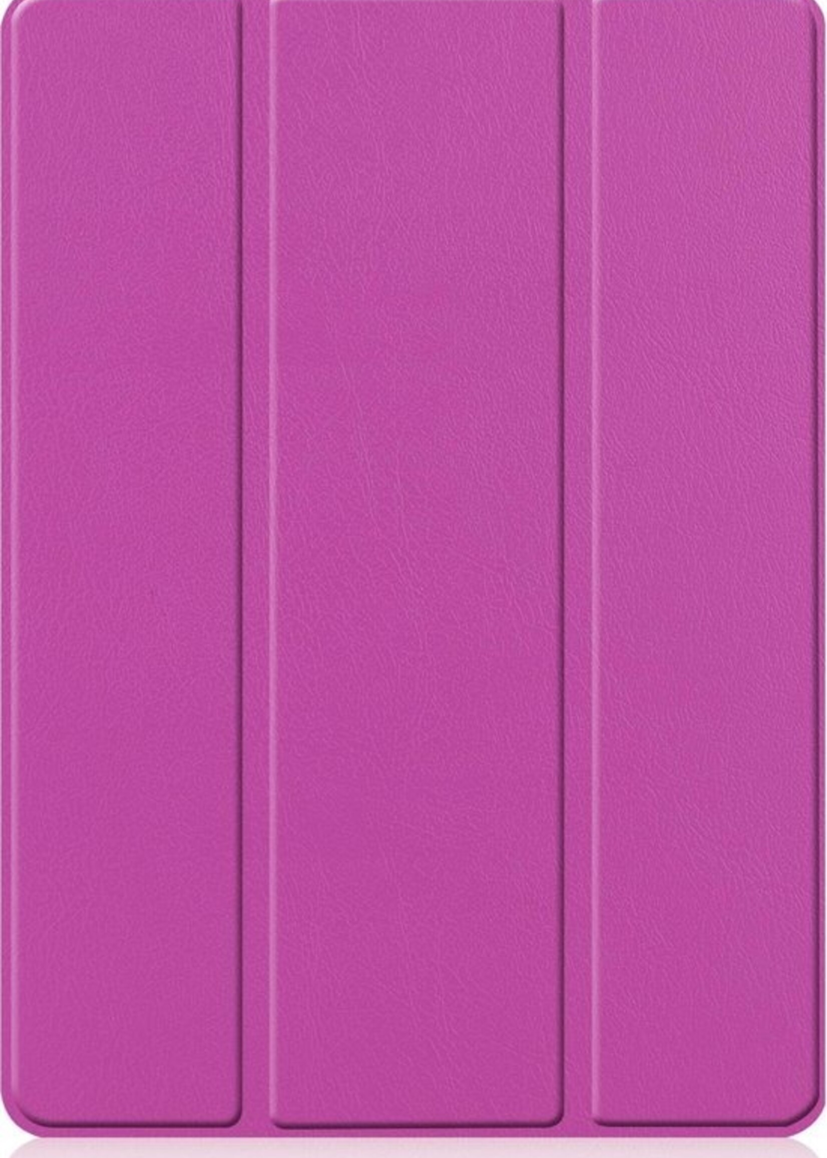 BTH Hoes Geschikt voor iPad 10.2 2019 Hoes Book Case Hoesje Trifold Cover Met Uitsparing Geschikt voor Apple Pencil - Hoesje Geschikt voor iPad 7 Hoesje Bookcase - Paars