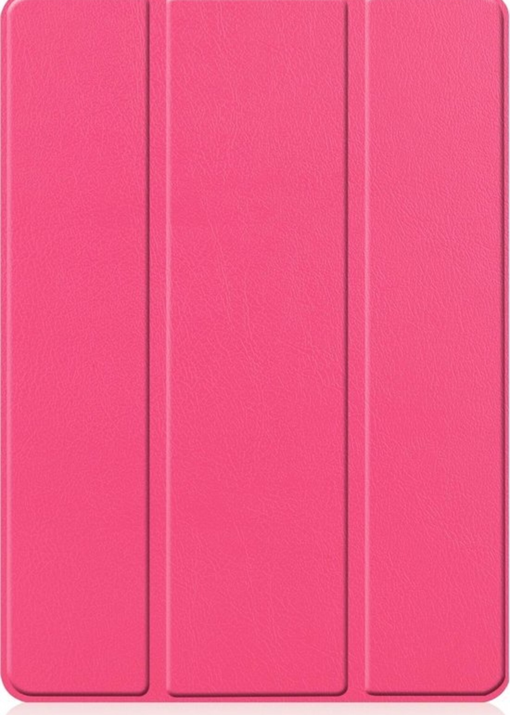 BTH Hoes Geschikt voor iPad 10.2 2019 Hoes Book Case Hoesje Trifold Cover Met Uitsparing Geschikt voor Apple Pencil - Hoesje Geschikt voor iPad 7 Hoesje Bookcase - Roze