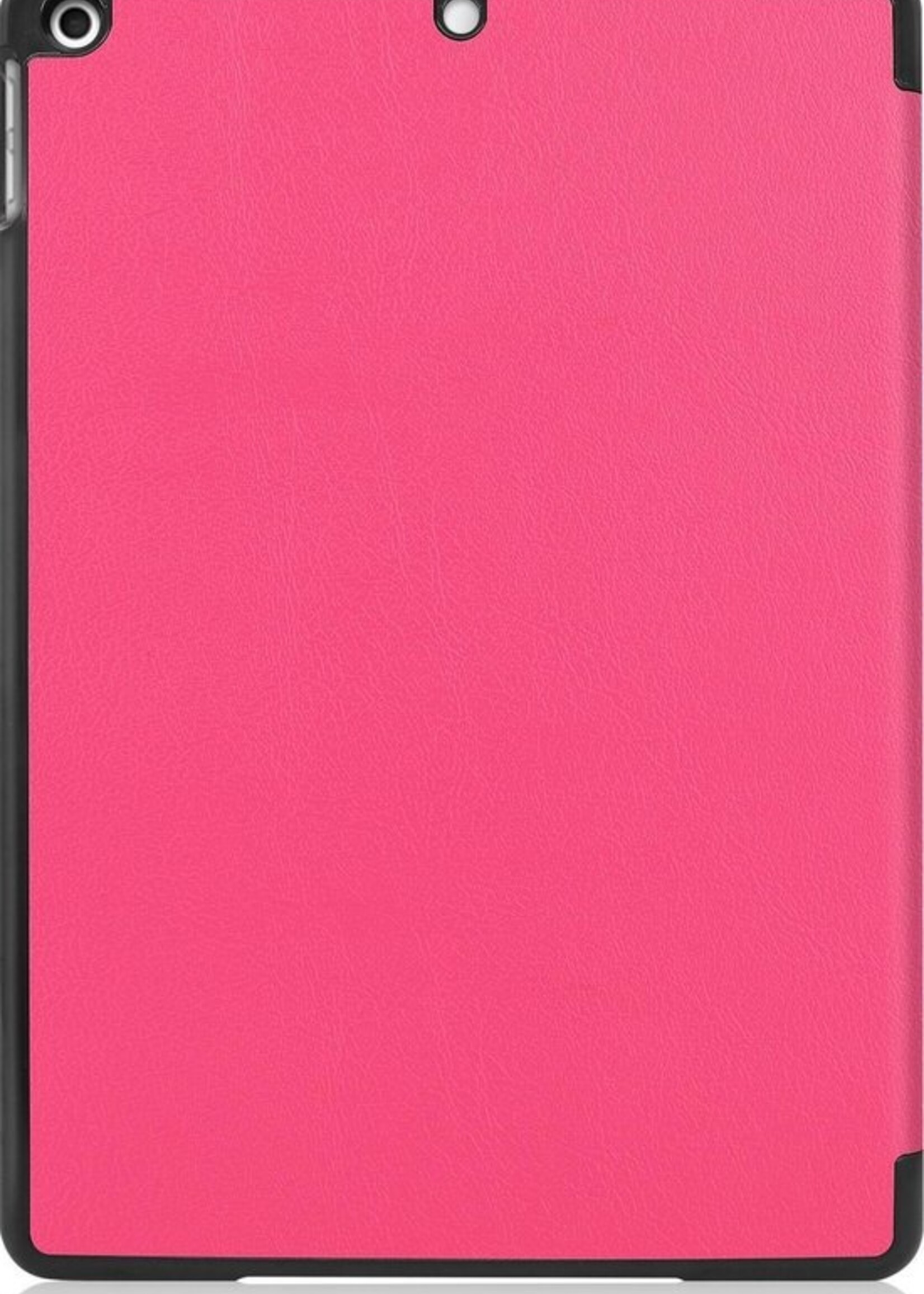 BTH Hoes Geschikt voor iPad 10.2 2019 Hoes Book Case Hoesje Trifold Cover - Hoesje Geschikt voor iPad 7 Hoesje Bookcase - Roze