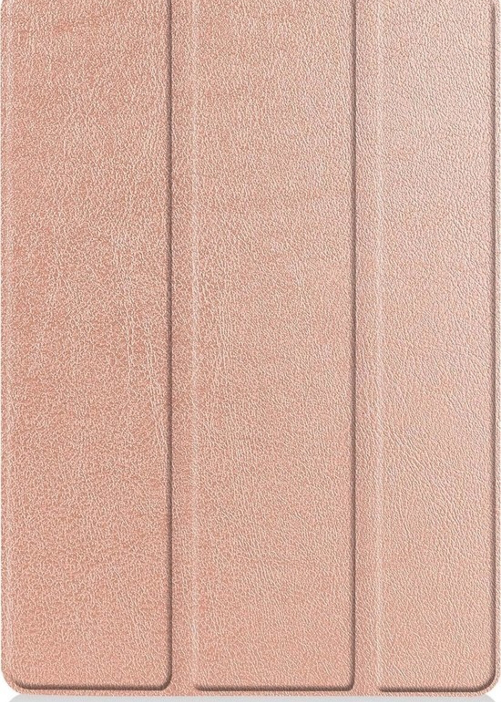 BTH Hoes Geschikt voor iPad 10.2 2019 Hoes Book Case Hoesje Trifold Cover - Hoesje Geschikt voor iPad 7 Hoesje Bookcase - Rosé goud
