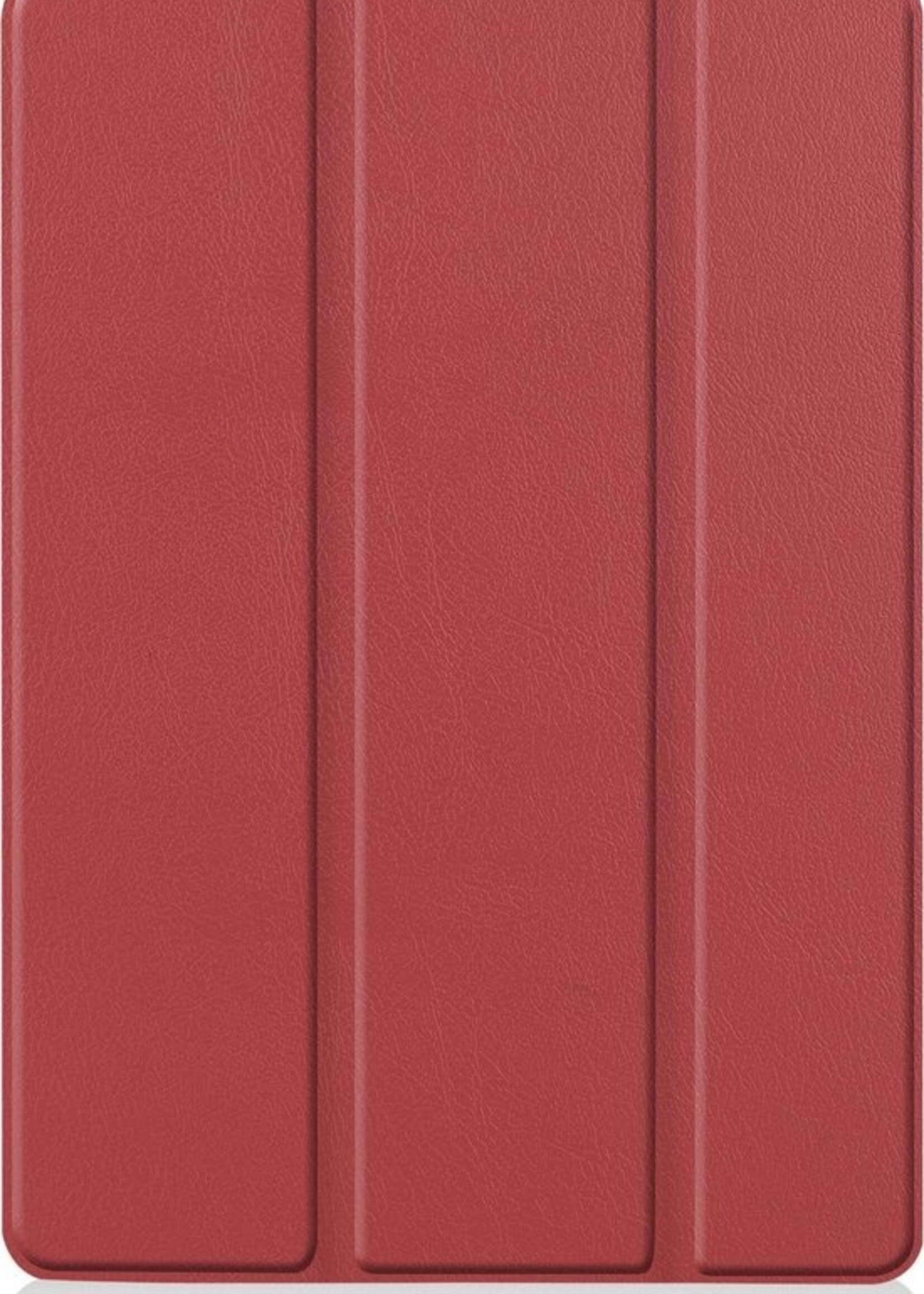 BTH Hoes Geschikt voor iPad 10.2 2019 Hoes Book Case Hoesje Trifold Cover - Hoesje Geschikt voor iPad 7 Hoesje Bookcase - Rood