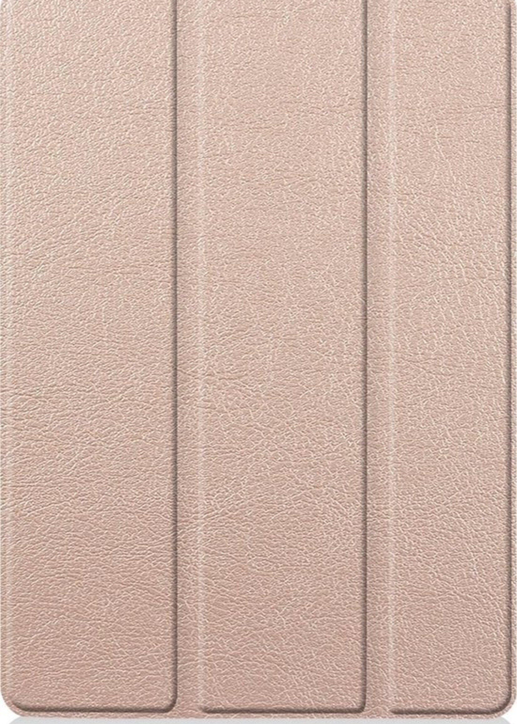BTH Hoes Geschikt voor iPad 10.2 2019 Hoes Book Case Hoesje Trifold Cover - Hoesje Geschikt voor iPad 7 Hoesje Bookcase - Goud
