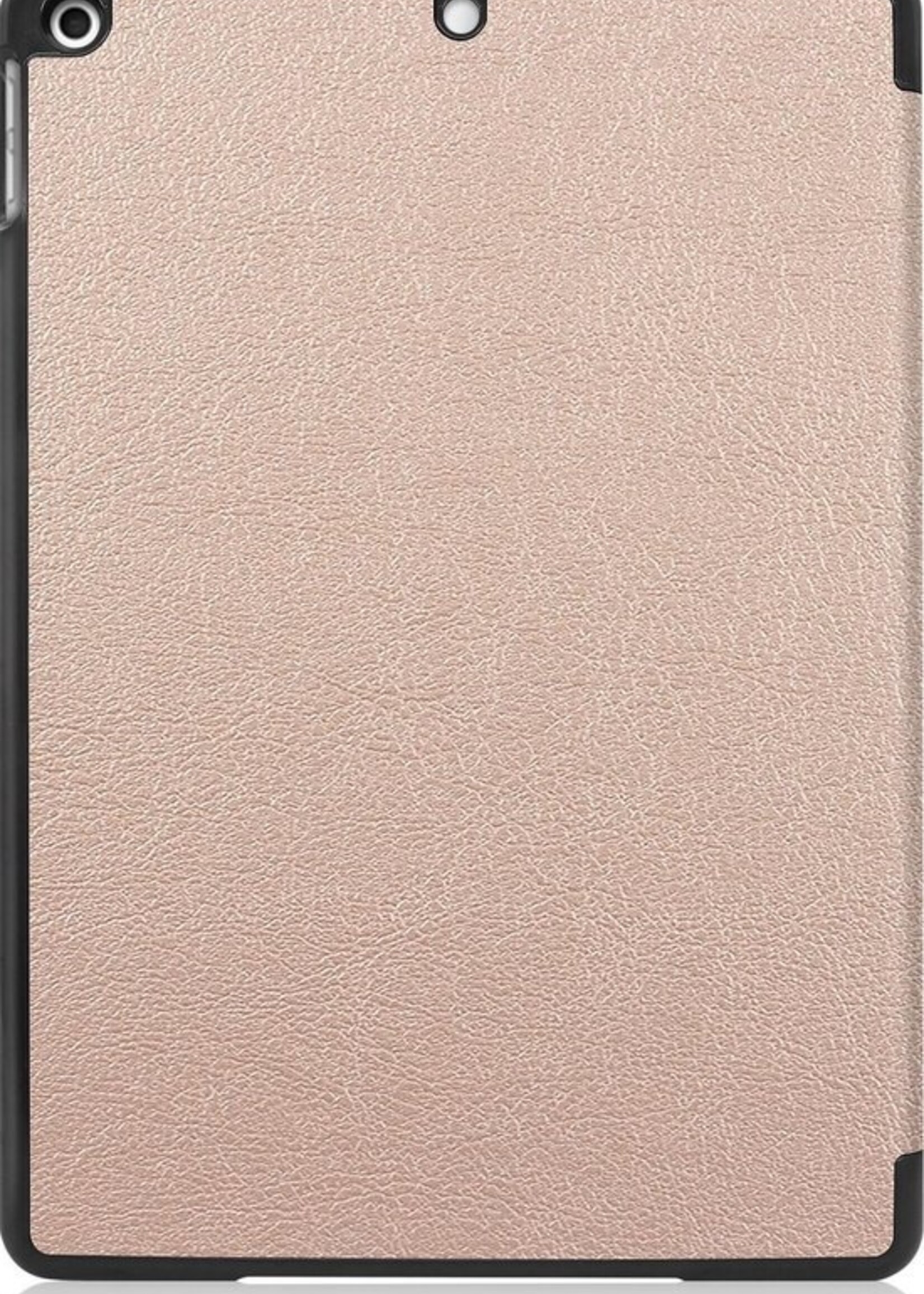BTH Hoes Geschikt voor iPad 10.2 2019 Hoes Book Case Hoesje Trifold Cover - Hoesje Geschikt voor iPad 7 Hoesje Bookcase - Goud
