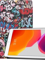 BTH BTH iPad 10.2 (2019) Hoesje Tablet Hoes Bookcase Smart Cover Case Graffity