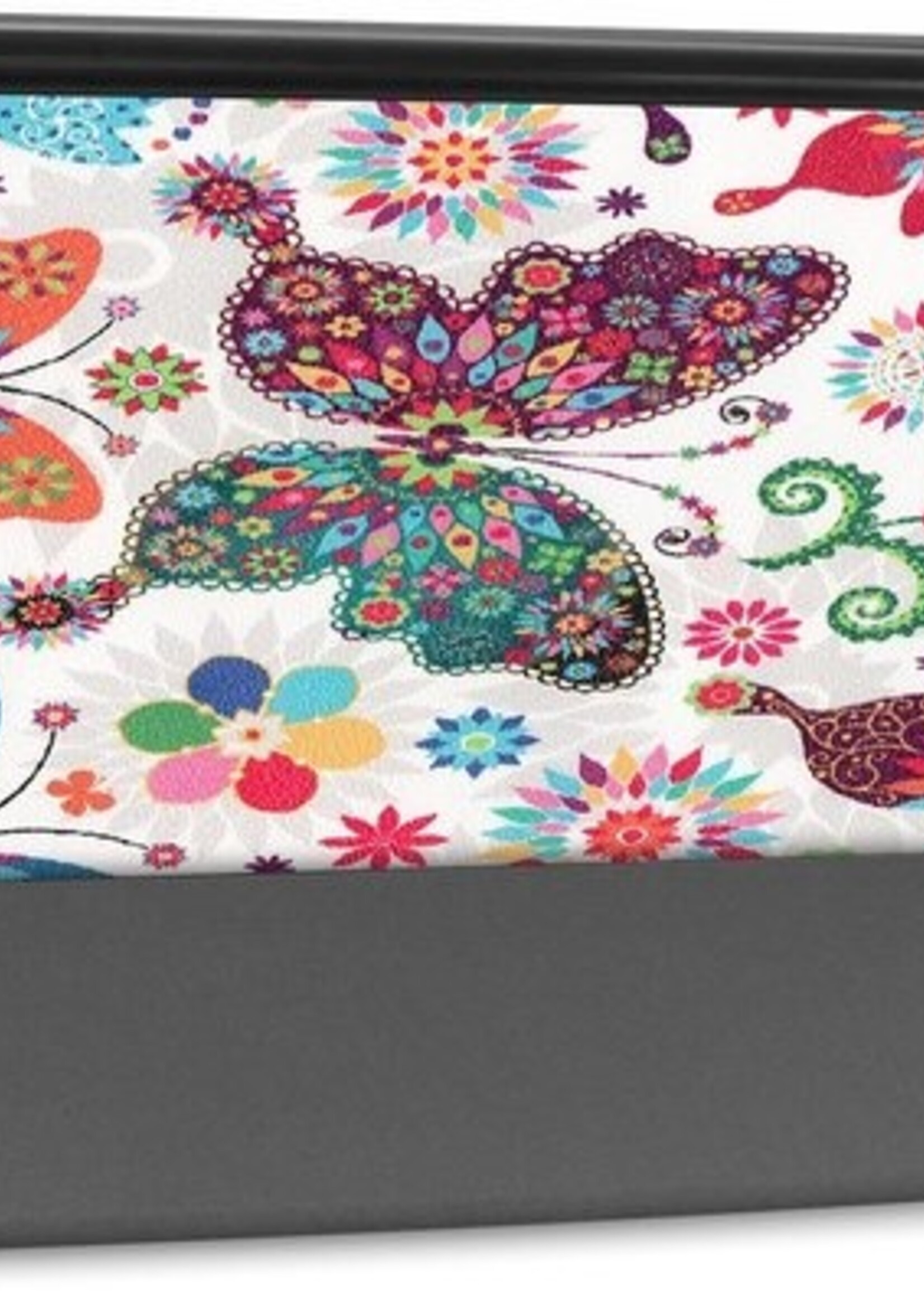 BTH Hoes Geschikt voor iPad 10.2 2019 Hoes Book Case Hoesje Trifold Cover - Hoesje Geschikt voor iPad 7 Hoesje Bookcase - Vlinders