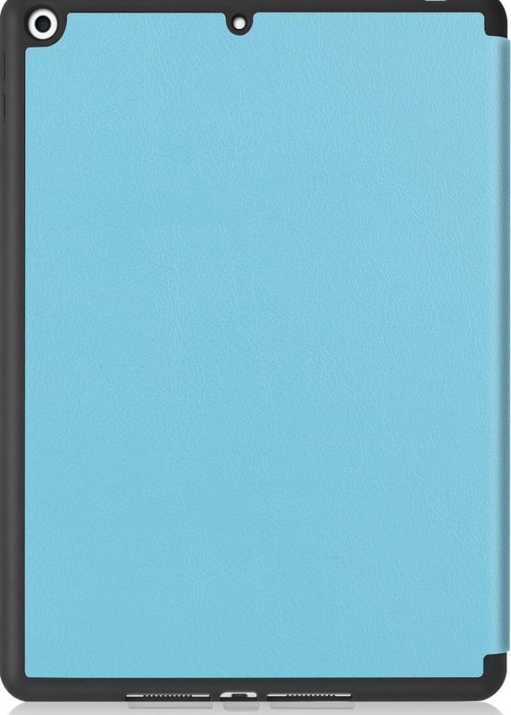 BTH Hoes Geschikt voor iPad 10.2 2019 Hoes Book Case Hoesje Trifold Cover Met Uitsparing Geschikt voor Apple Pencil - Hoesje Geschikt voor iPad 7 Hoesje Bookcase - Blauw