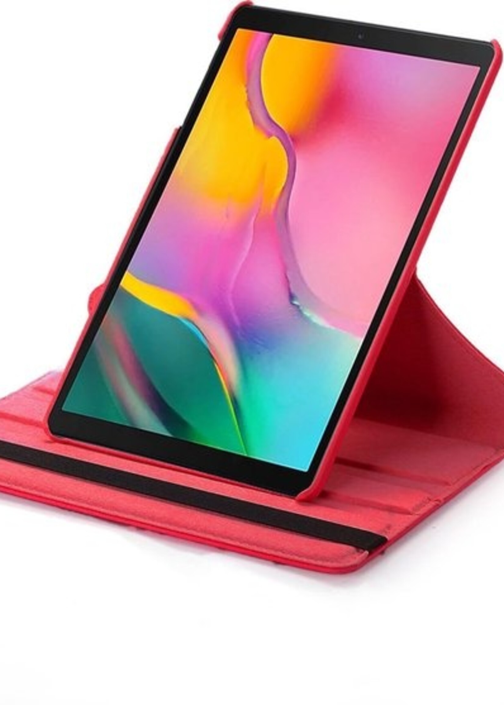 BTH Hoes Geschikt voor iPad 10.2 2019 Hoes Case 360 Draaibare Hoes Cover - Hoesje Geschikt voor iPad 7 Hoesje Draaibaar - Rood