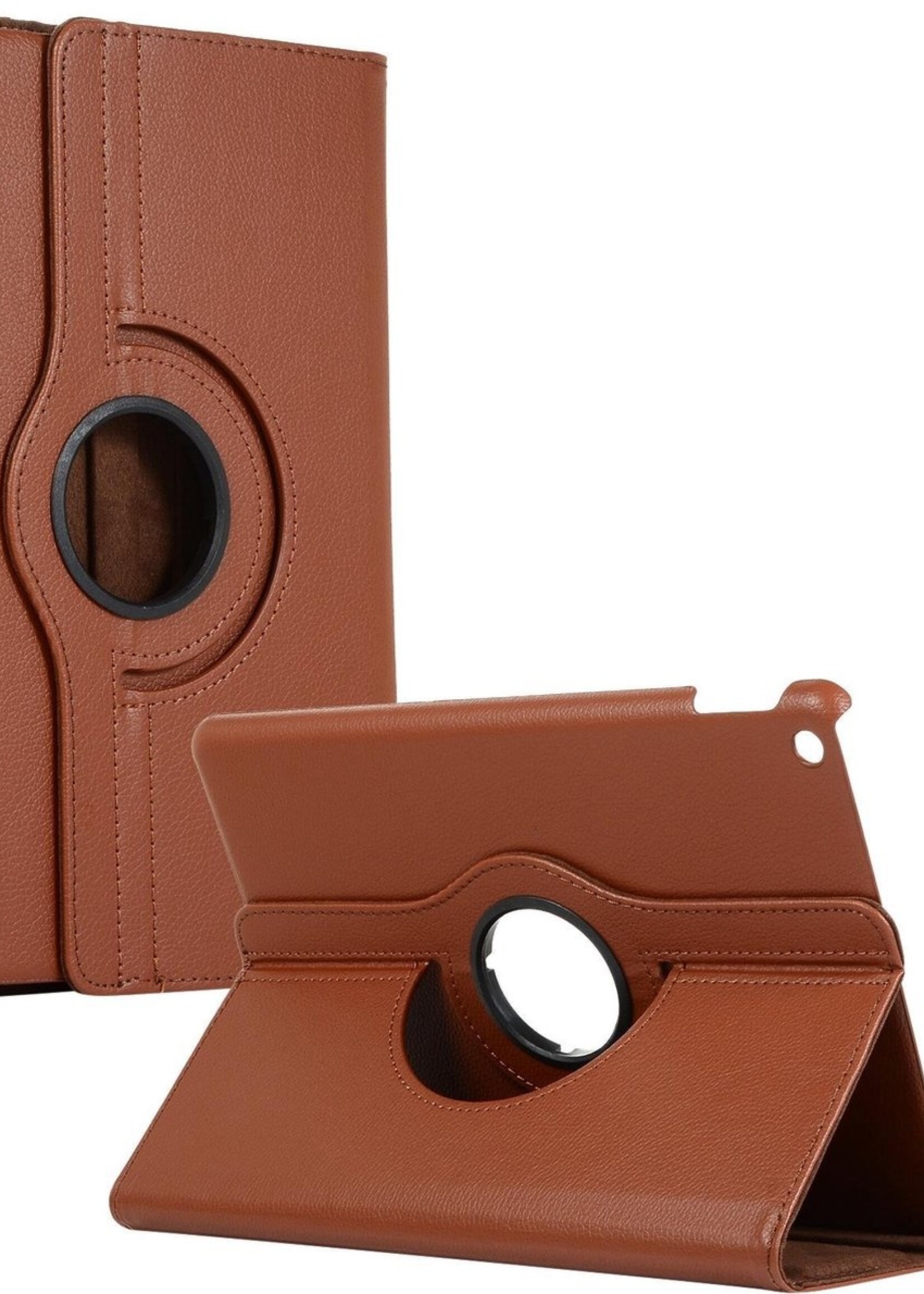 BTH Hoes Geschikt voor iPad 10.2 2019 Hoes Case 360 Draaibare Hoes Cover - Hoesje Geschikt voor iPad 7 Hoesje Draaibaar - Bruin