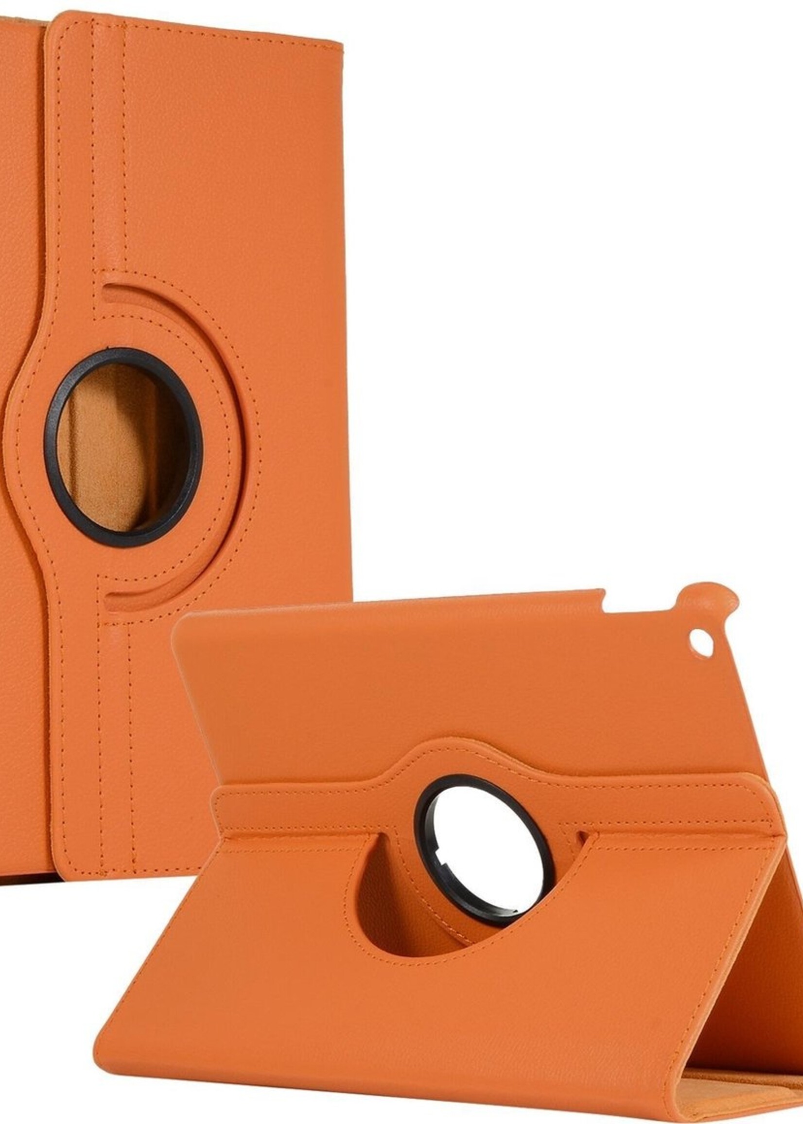 BTH Hoes Geschikt voor iPad 10.2 2019 Hoes Case 360 Draaibare Hoes Cover - Hoesje Geschikt voor iPad 7 Hoesje Draaibaar - Oranje