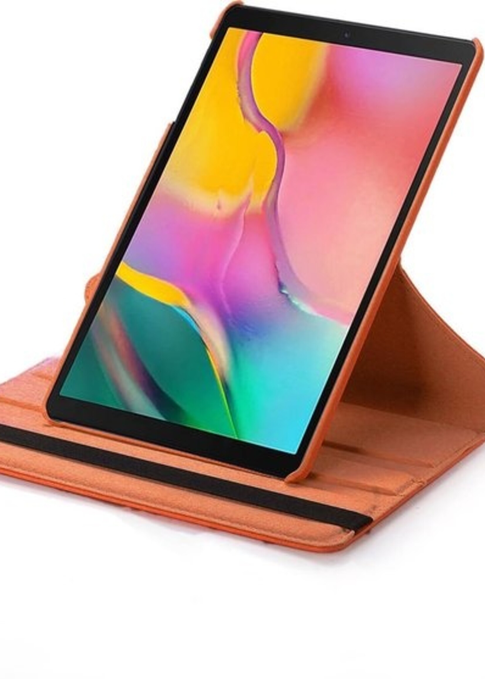 BTH Hoes Geschikt voor iPad 10.2 2019 Hoes Case 360 Draaibare Hoes Cover - Hoesje Geschikt voor iPad 7 Hoesje Draaibaar - Oranje