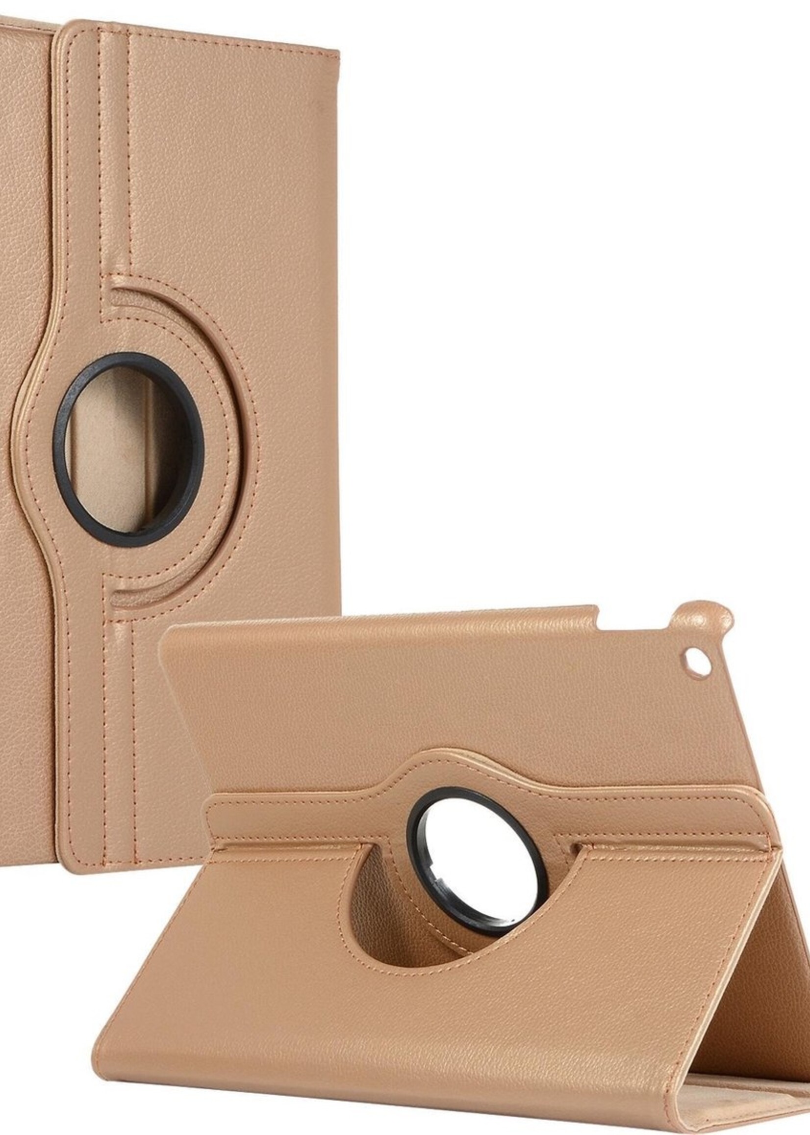 BTH Hoes Geschikt voor iPad 10.2 2019 Hoes Case 360 Draaibare Hoes Cover - Hoesje Geschikt voor iPad 7 Hoesje Draaibaar - Goud