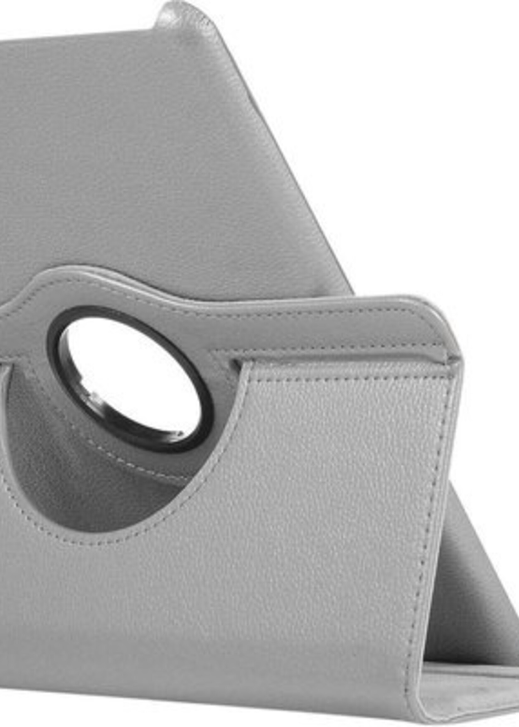 BTH Hoes Geschikt voor iPad 10.2 2019 Hoes Case 360 Draaibare Hoes Cover - Hoesje Geschikt voor iPad 7 Hoesje Draaibaar - Zilver