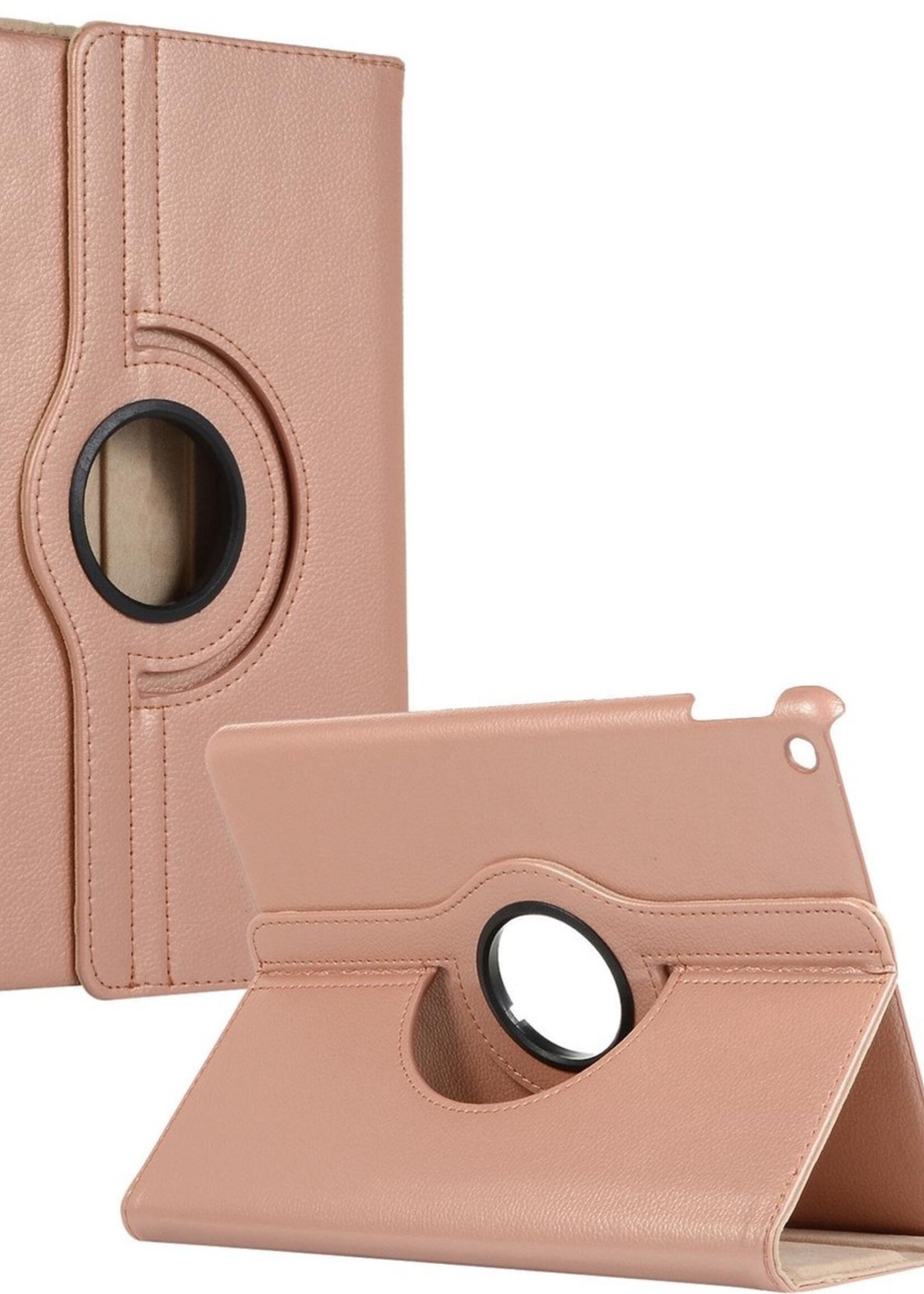 BTH Hoes Geschikt voor iPad 10.2 2019 Hoes Case 360 Draaibare Hoes Cover - Hoesje Geschikt voor iPad 7 Hoesje Draaibaar - Rosé goud