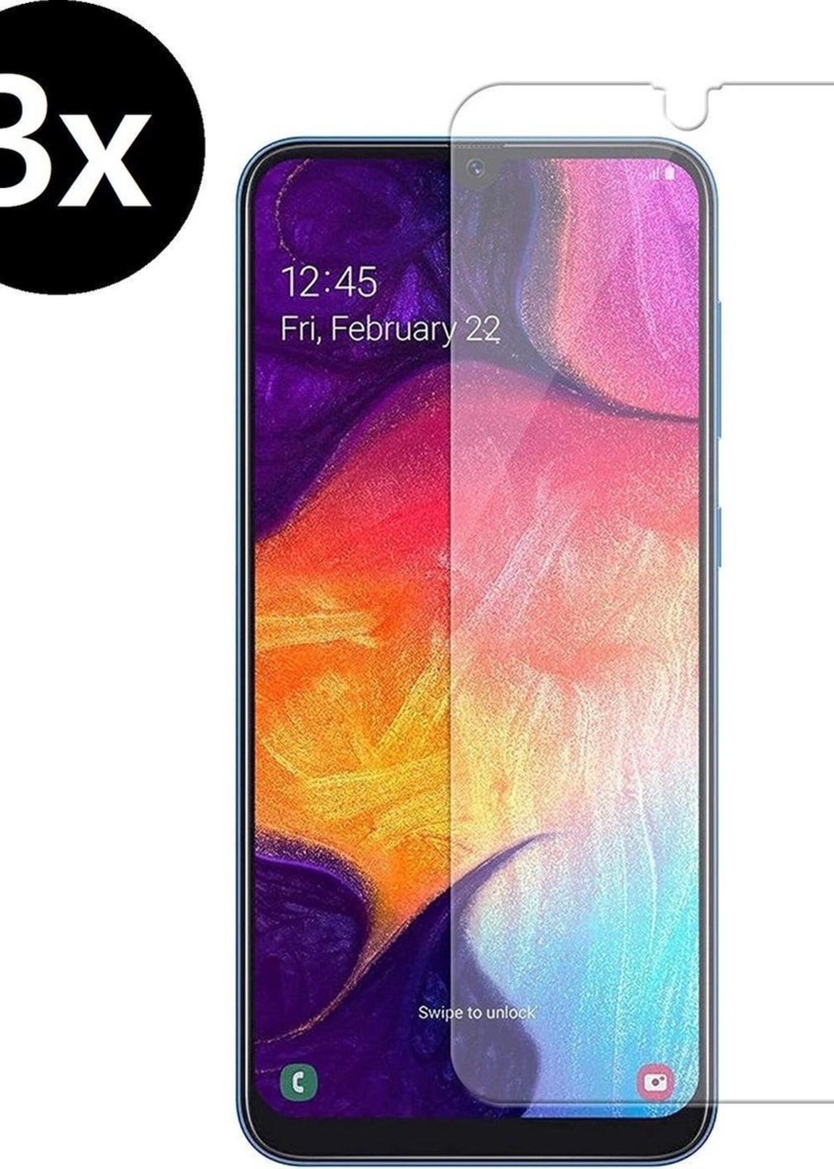 BTH Screenprotector Geschikt voor Samsung A40 Screenprotector Glas Gehard Tempered Glass - Screenprotector Geschikt voor Samsung Galaxy A40 Screen Protector Screen Cover - 3 PACK