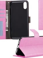 BTH BTH iPhone Xs Flip Wallet Hoesje Cover Book Case Flip Hoes Licht Roze