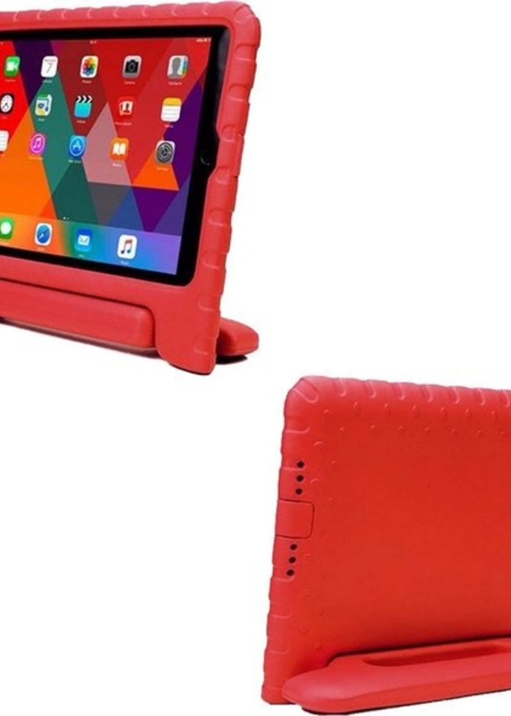 BTH Kinderhoes Geschikt voor iPad 10.2 2019 Hoes Kinder Hoesje Kids Case Cover Kidsproof Met Screenprotector - Hoesje Geschikt voor iPad 7 Hoesje Kinder Hoes - Rood