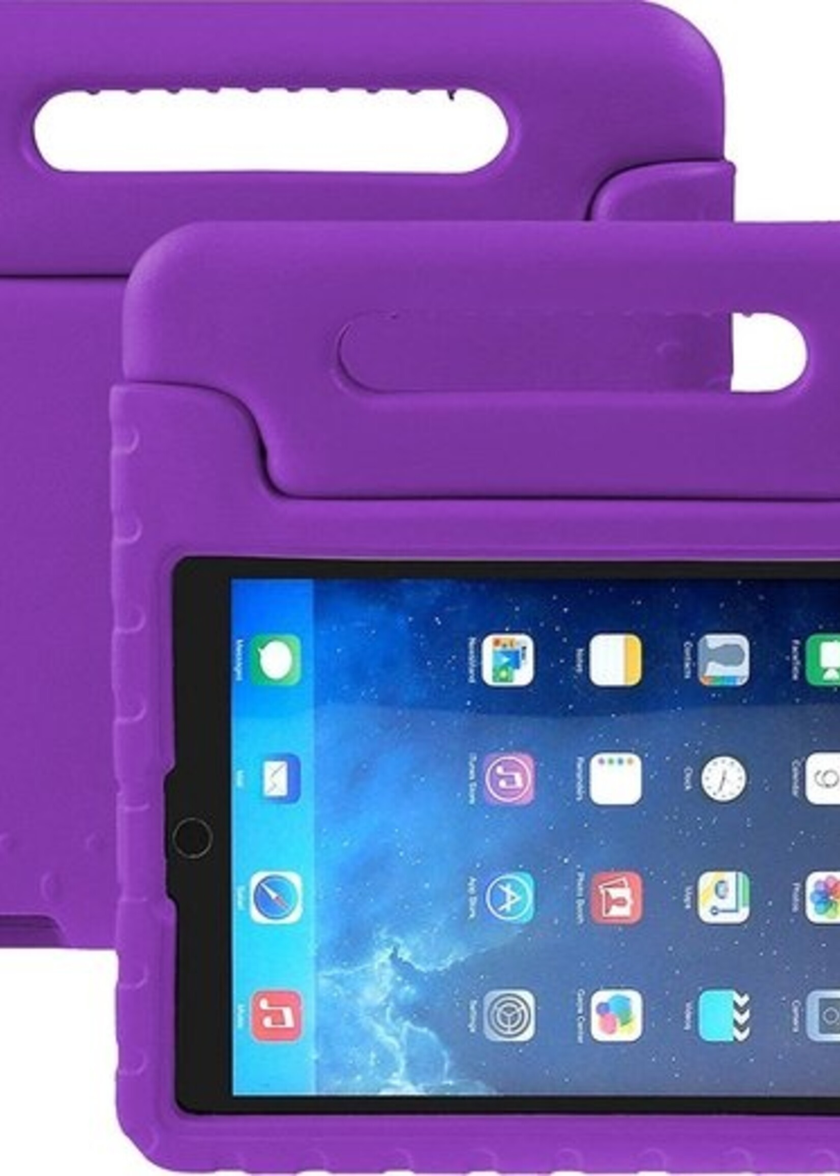 BTH Kinderhoes Geschikt voor iPad 10.2 2019 Hoes Kinder Hoesje Kids Case Cover Kidsproof Met Screenprotector - Hoesje Geschikt voor iPad 7 Hoesje Kinder Hoes - Paars