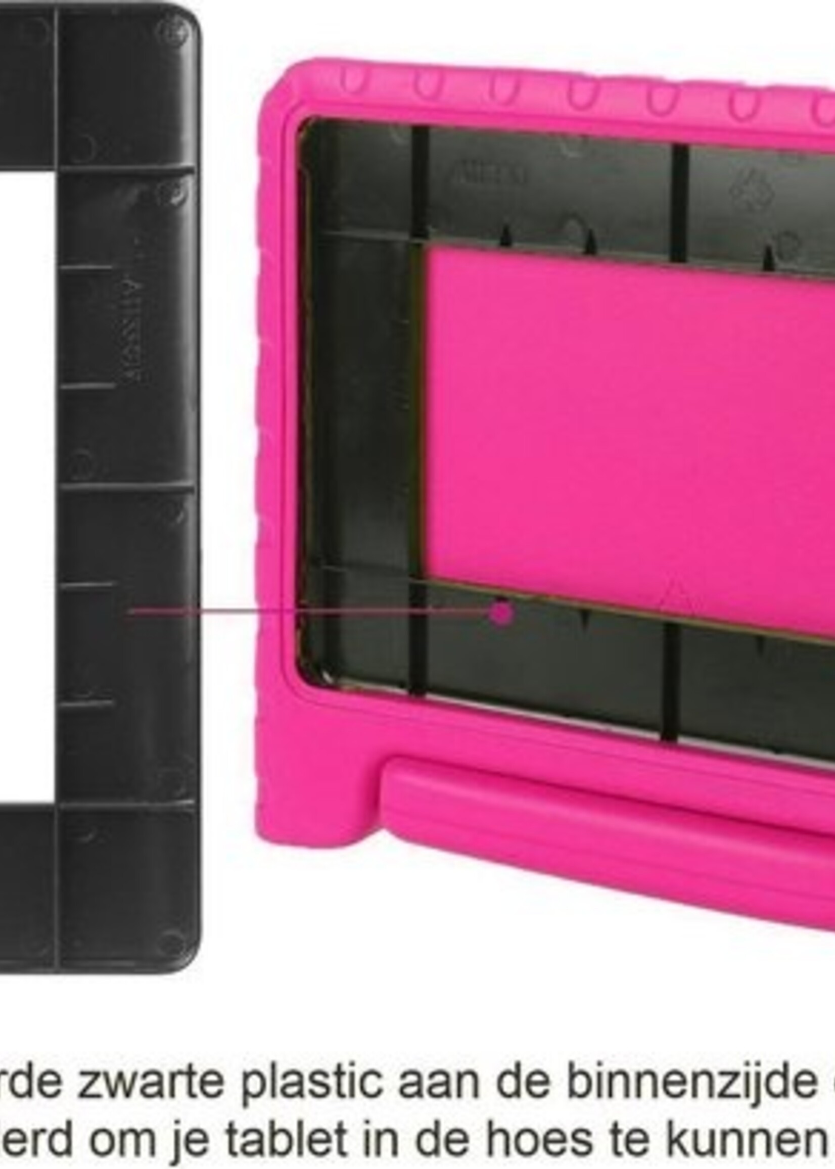 BTH Kinderhoes Geschikt voor iPad 10.2 2019 Hoes Kinder Hoesje Kids Case Cover Kidsproof Met Screenprotector - Hoesje Geschikt voor iPad 7 Hoesje Kinder Hoes - Roze